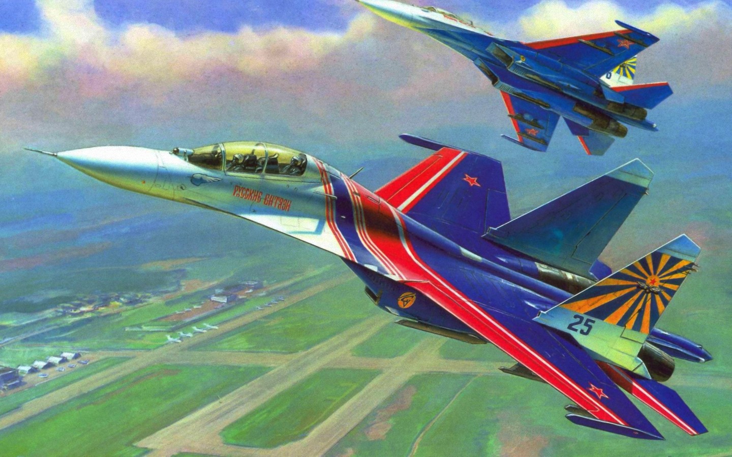 рисунок Су-27 Русские Витязи