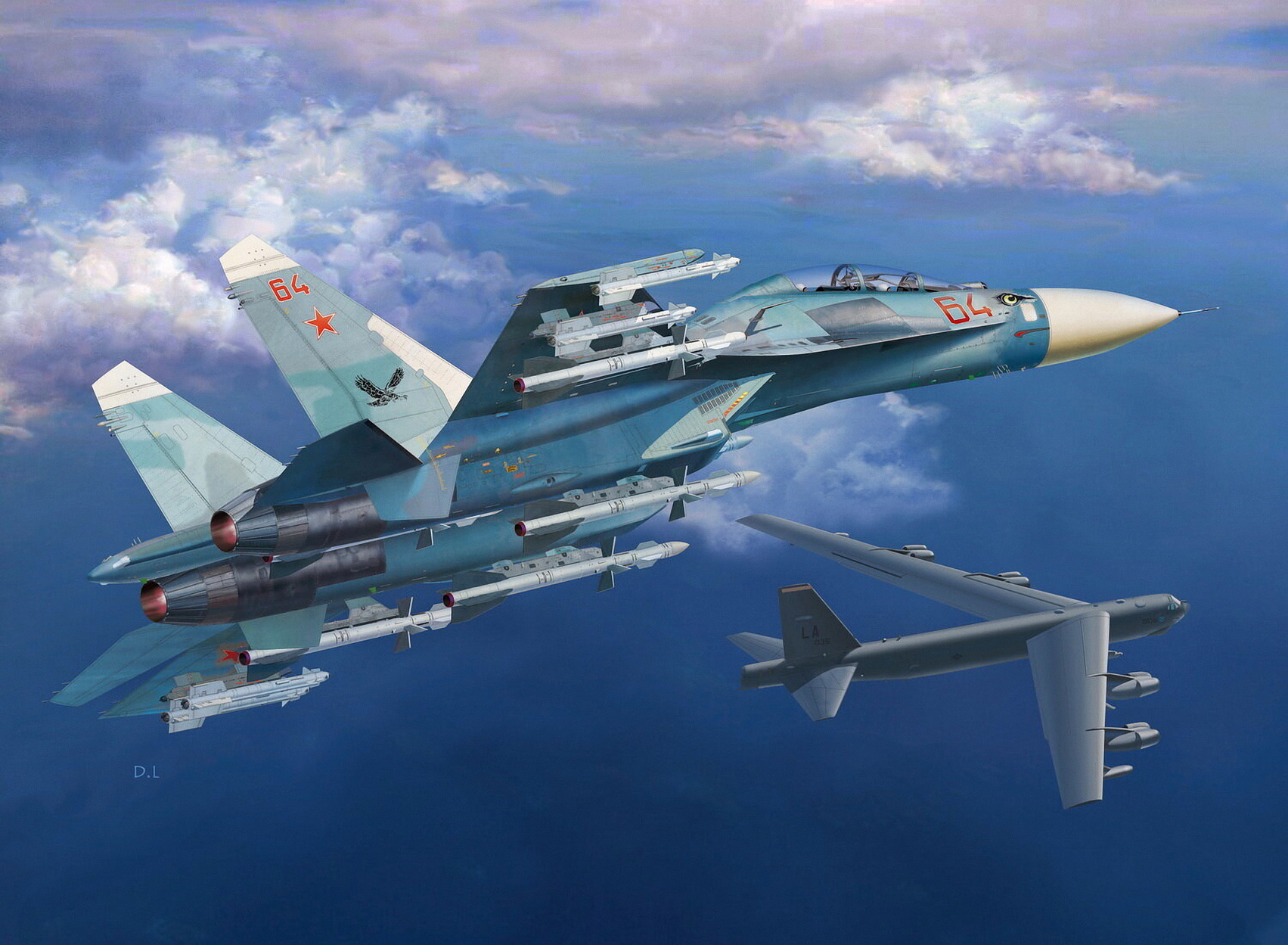 рисунок Su-27UB Flanker-C Heavy Fighter