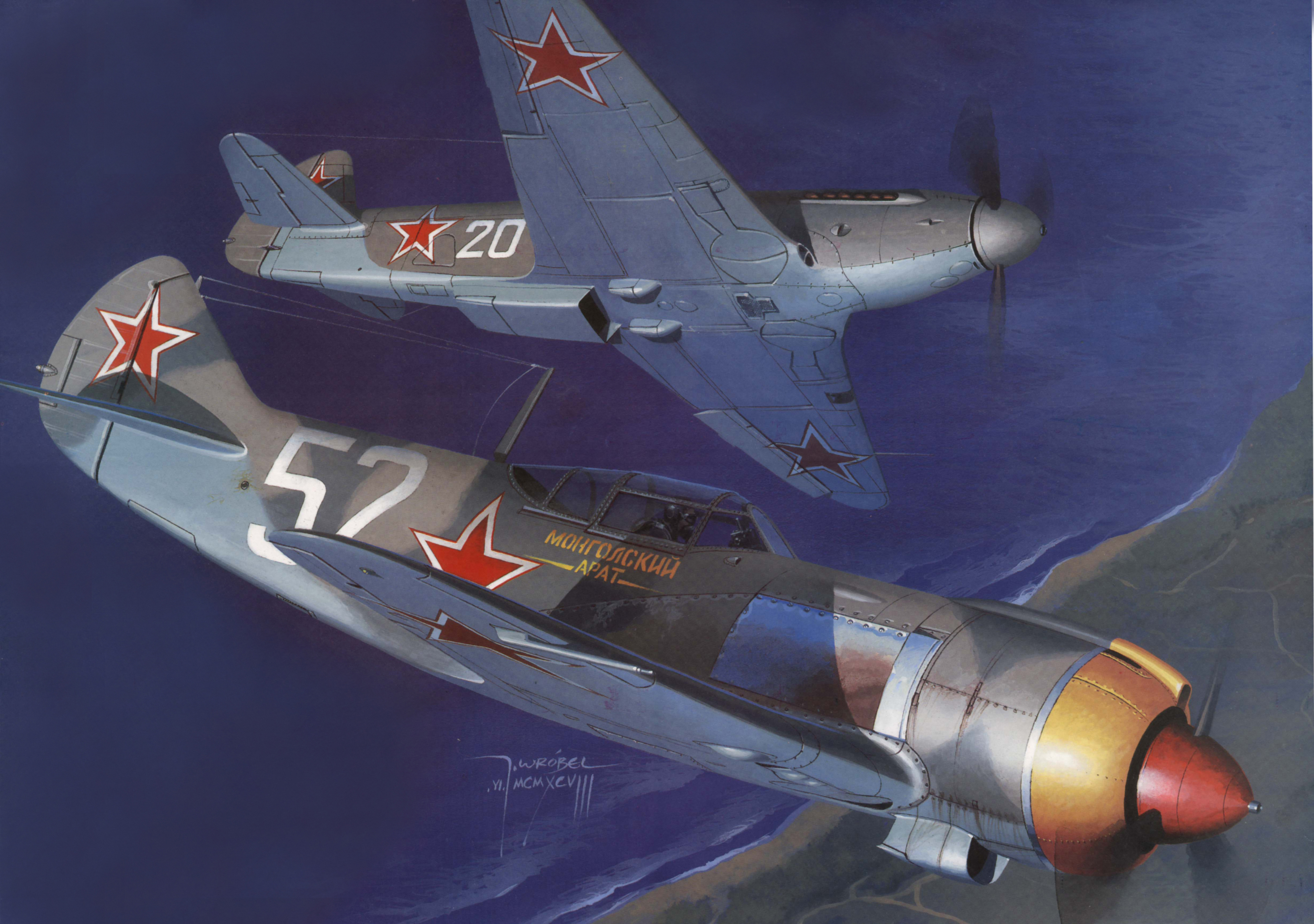 рисунок Ла-5ФН и Як-9П