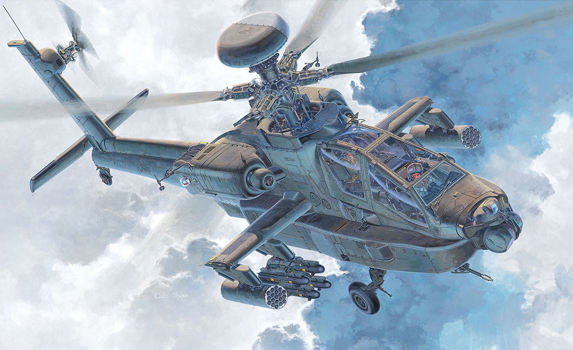 рисунок U.S. Army Attack Helicopter AH-64D Apache Longbow
