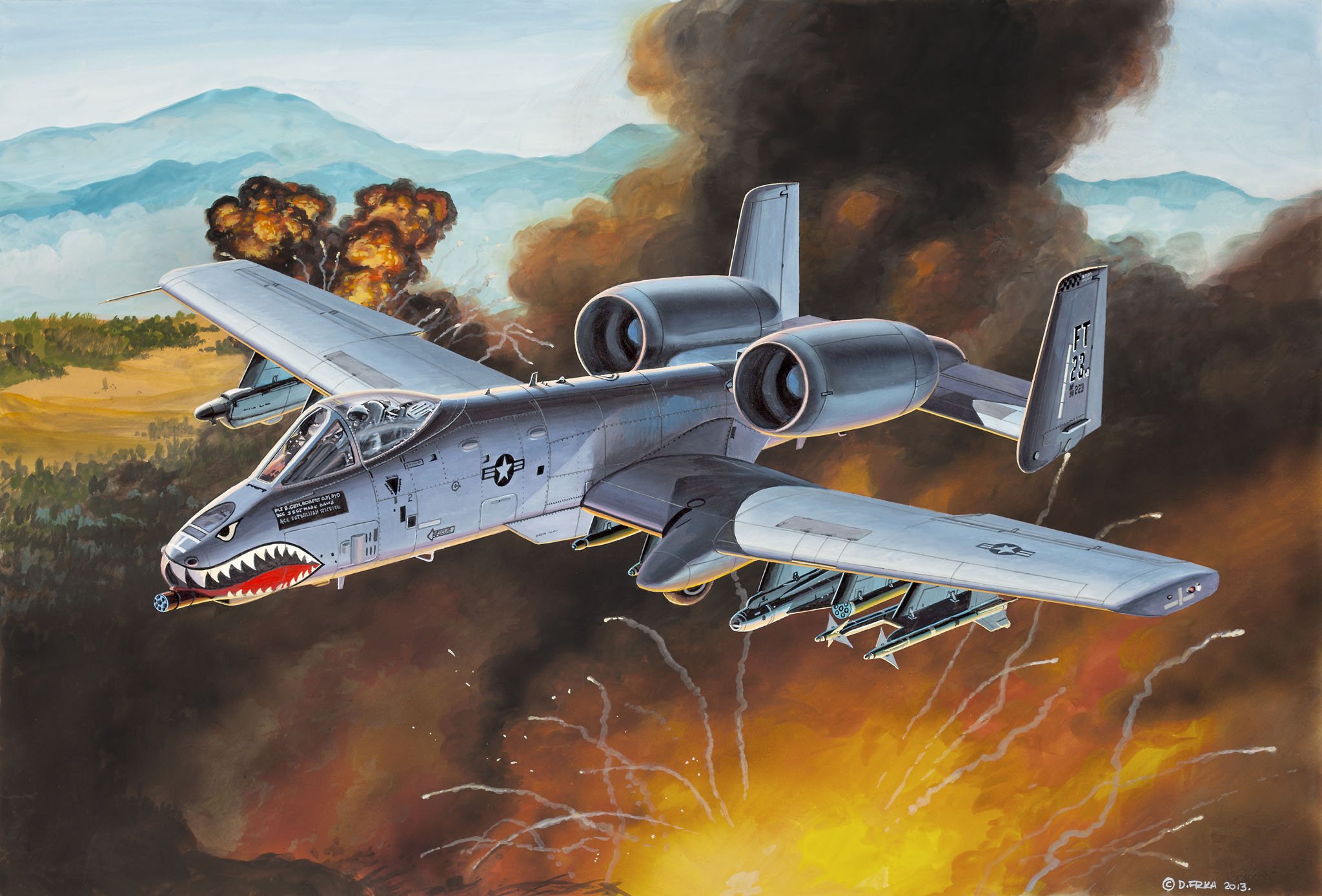 рисунок штурмовик A-10 Thunderbolt II