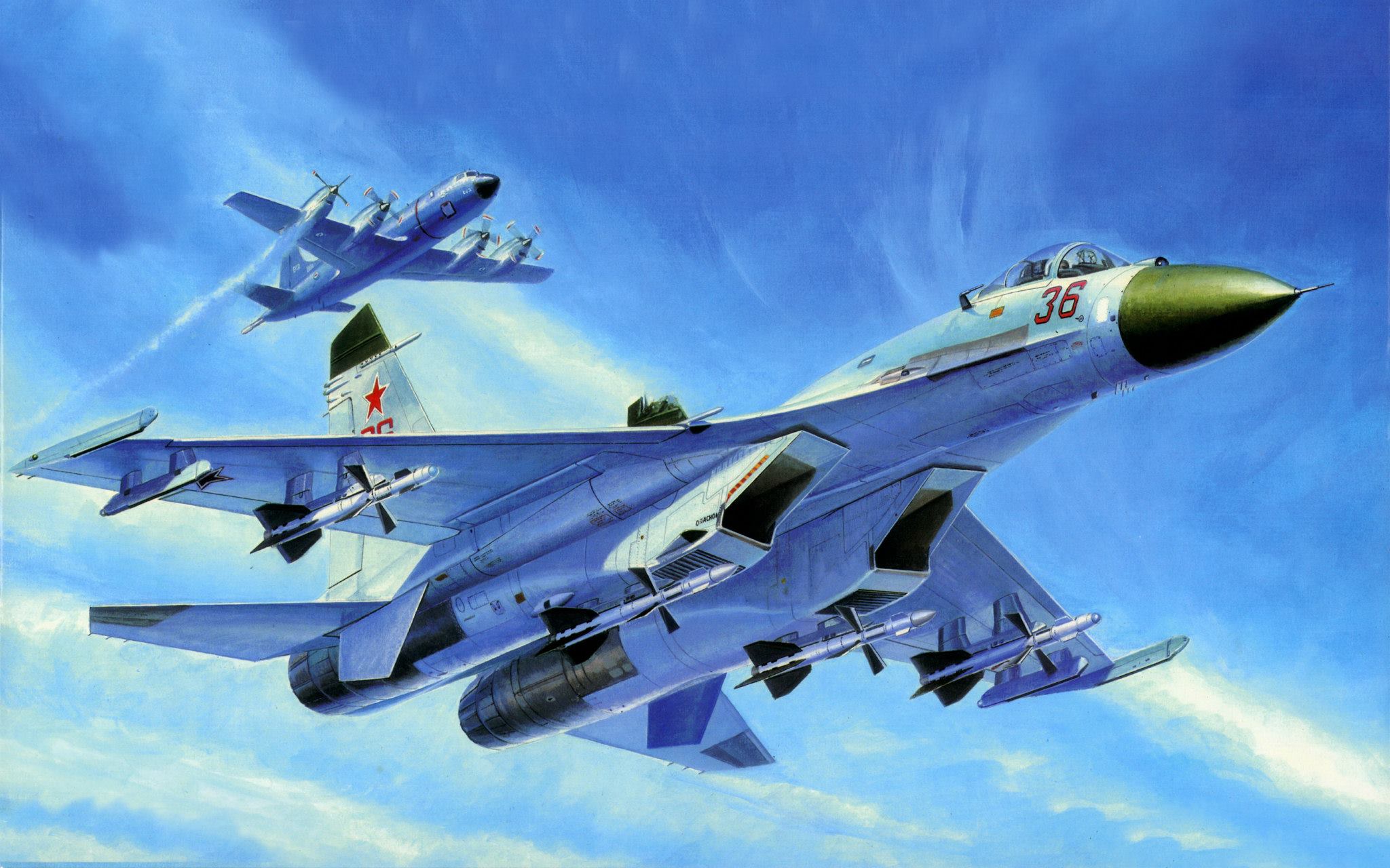рисунок Russian Su-27 Early Type Fighter