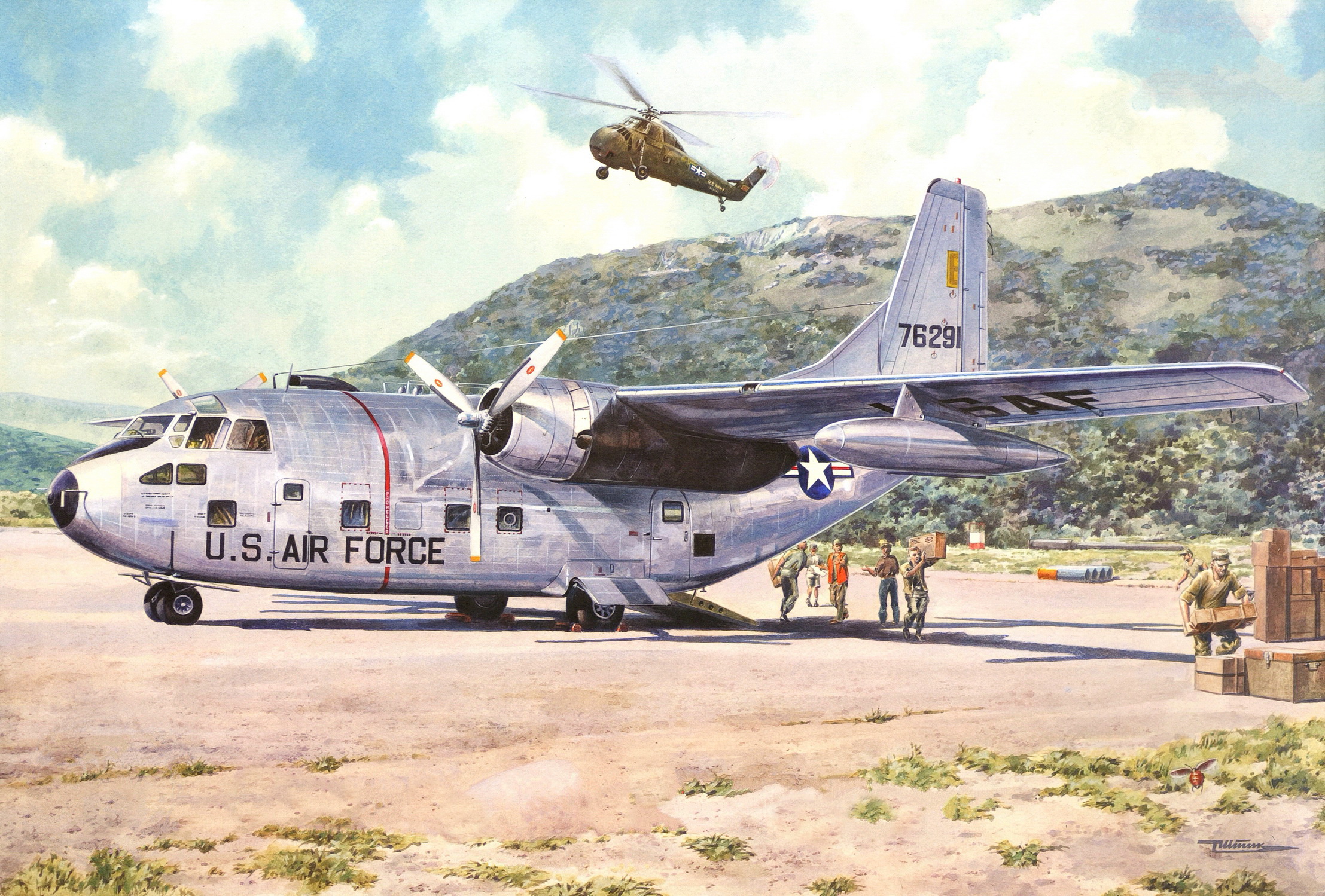 рисунок Fairchild C-123B Provider