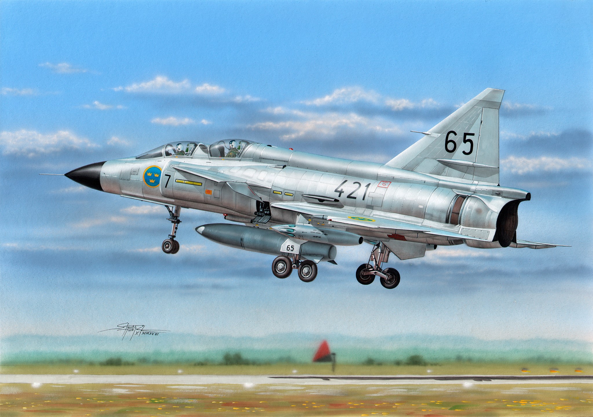 рисунок Saab SK-37 Viggen