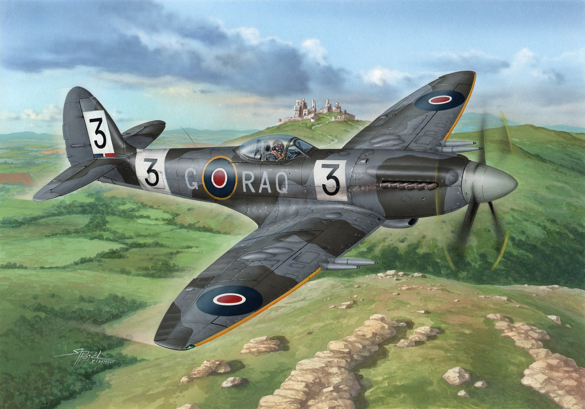 рисунок Supermarine Spitfire F Mk.22