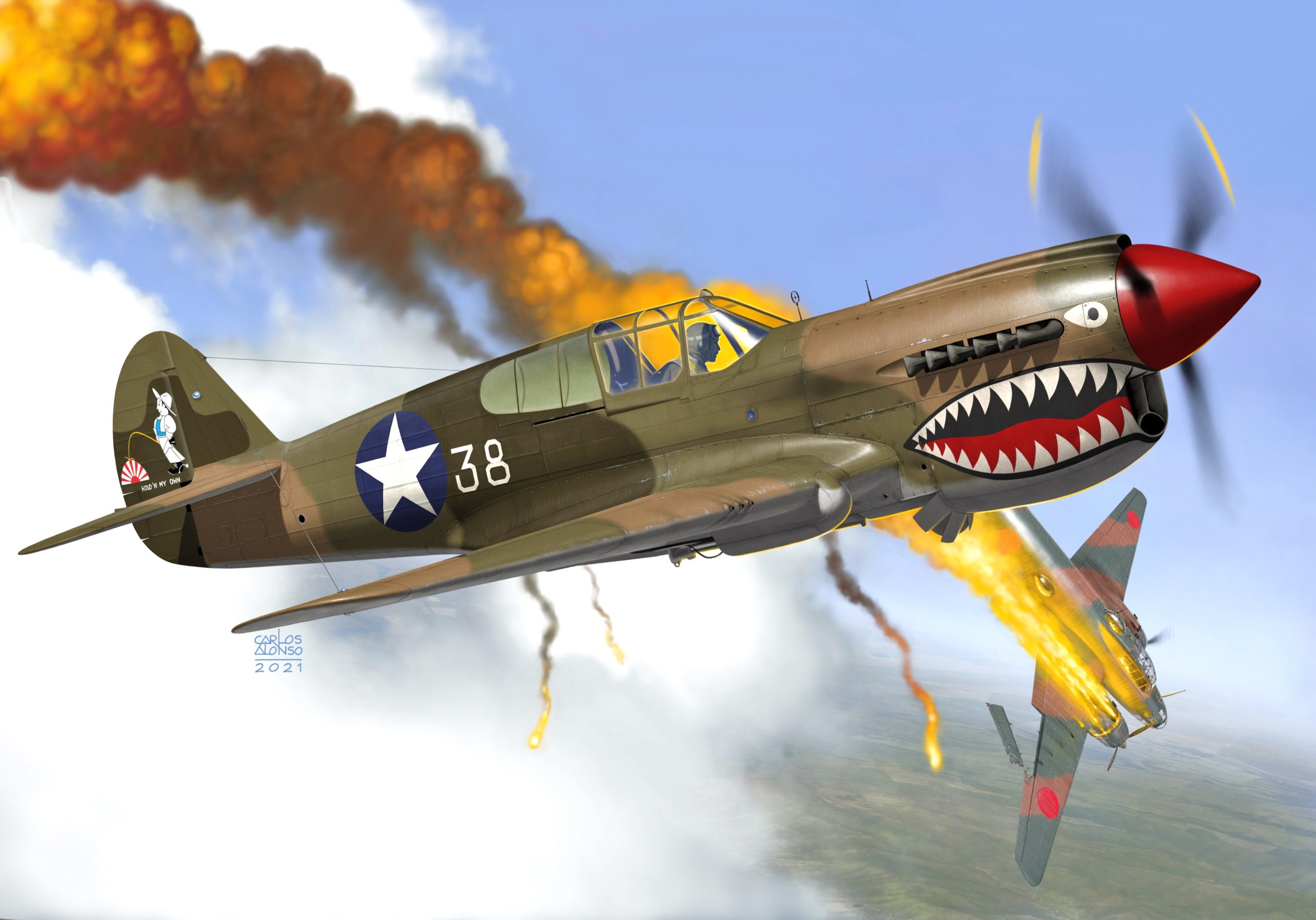 рисунок Curtiss P-40E Warhawk