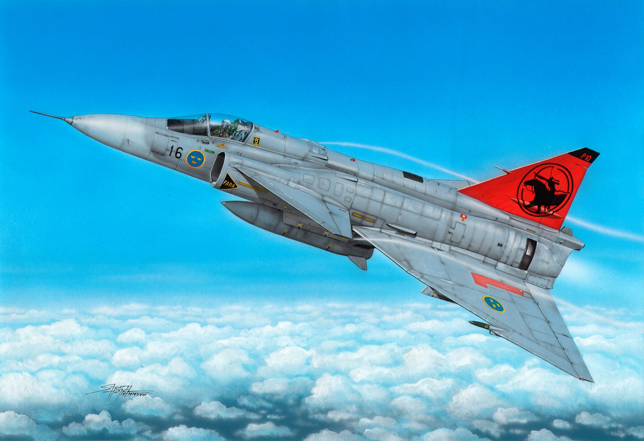 рисунок Saab JA-37 Viggen