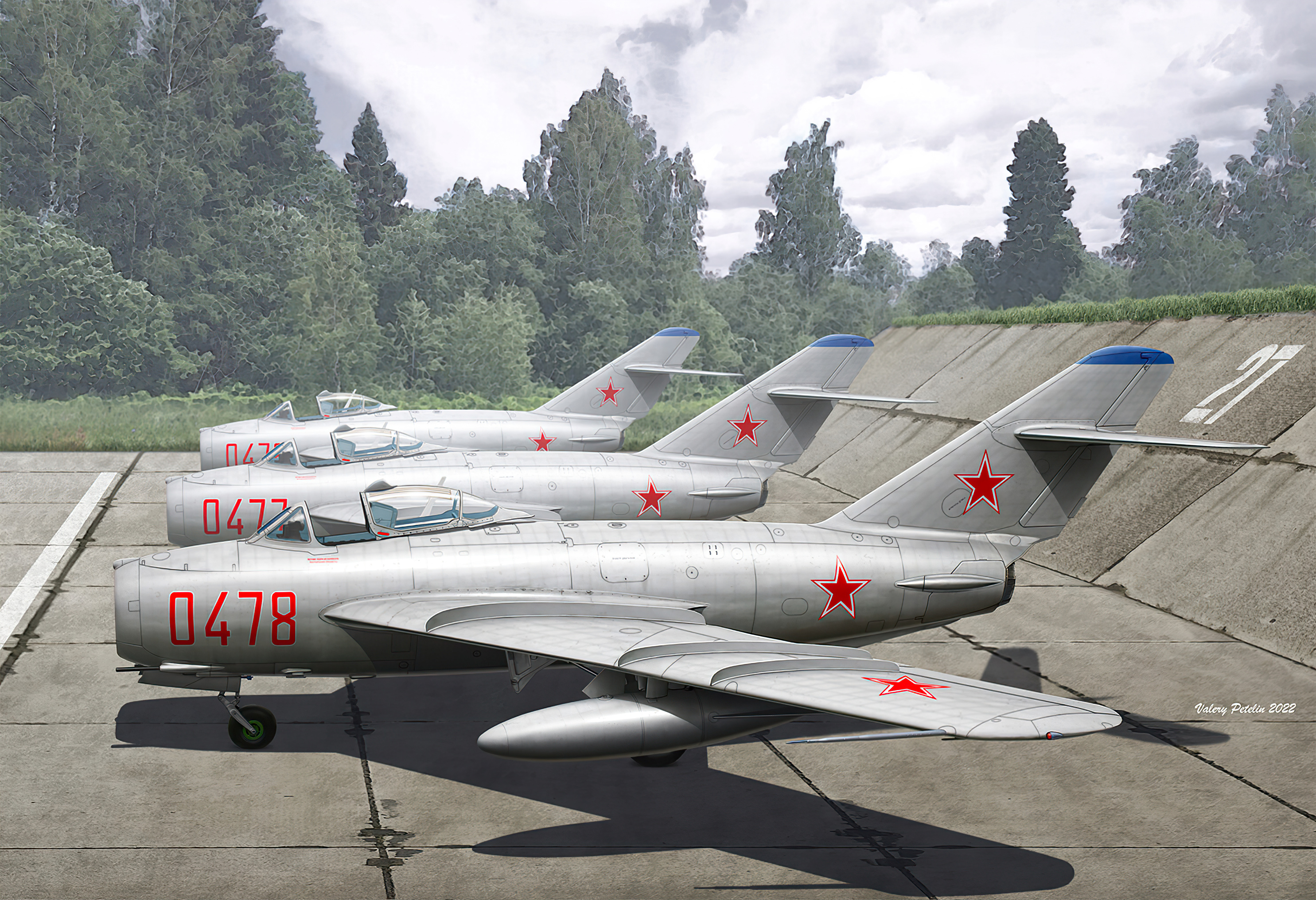 рисунок Советские МиГ-17