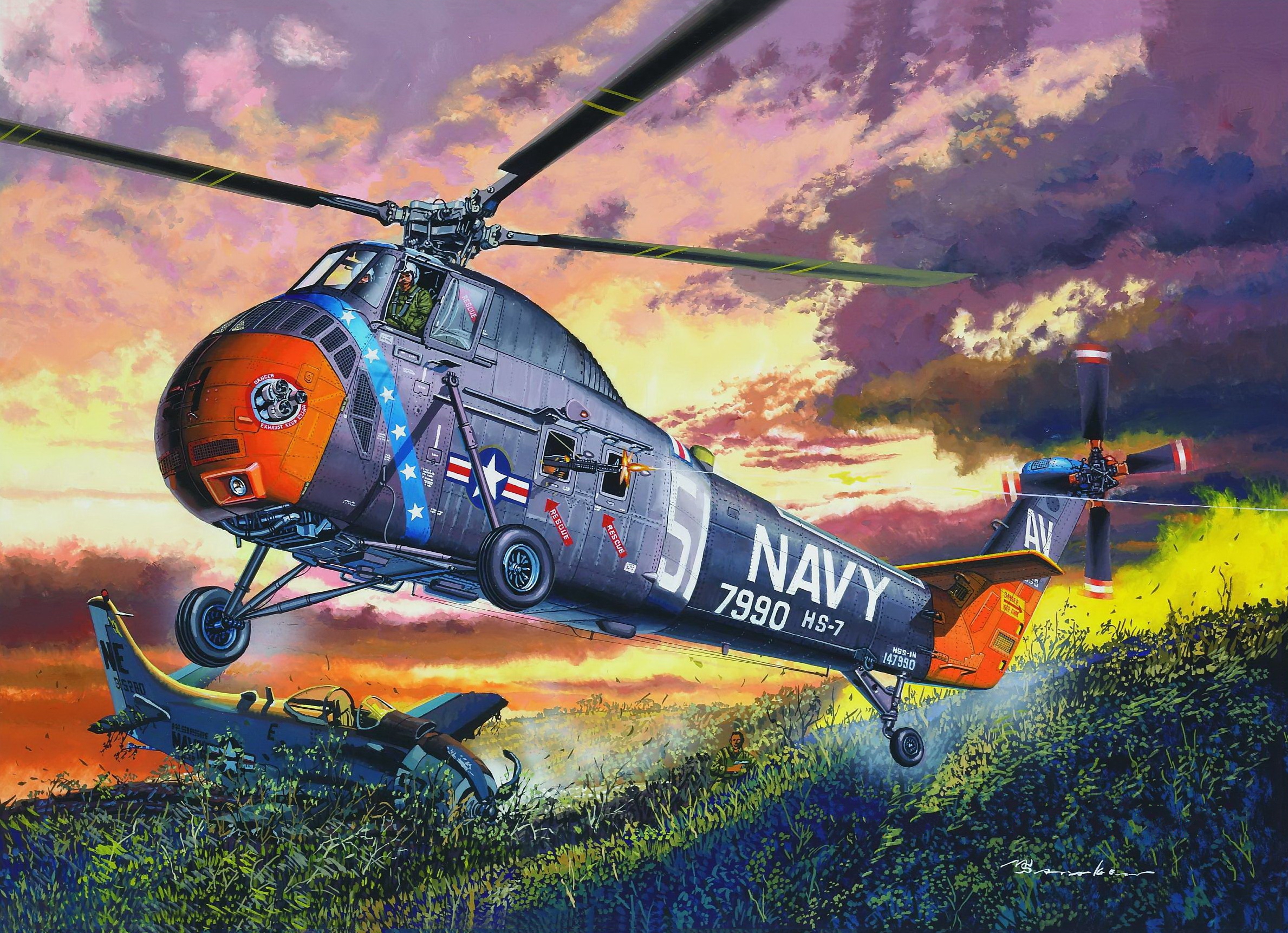 рисунок H-34 US Navy Rescue