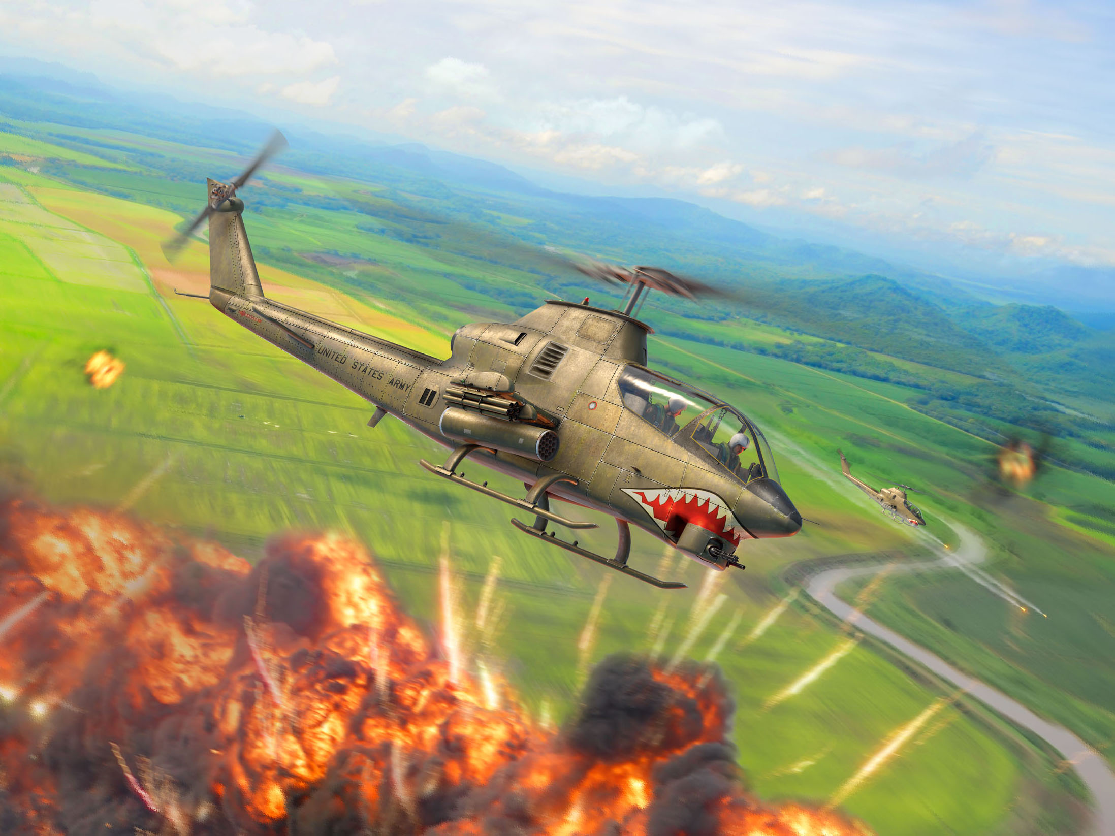 рисунок US Attack Helicopter AH-1G Cobra