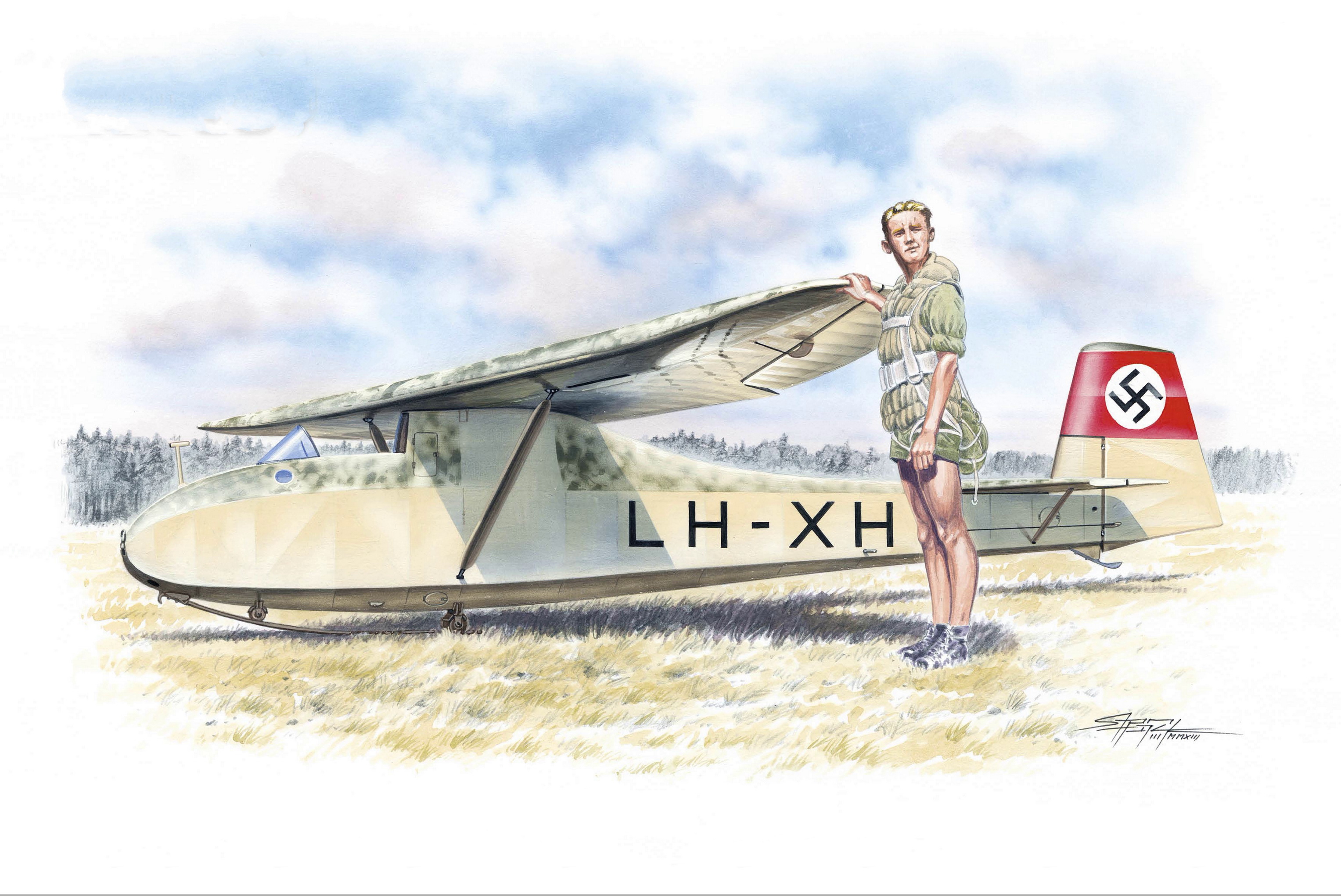 рисунок Grunau Baby IIB German WWII Glider