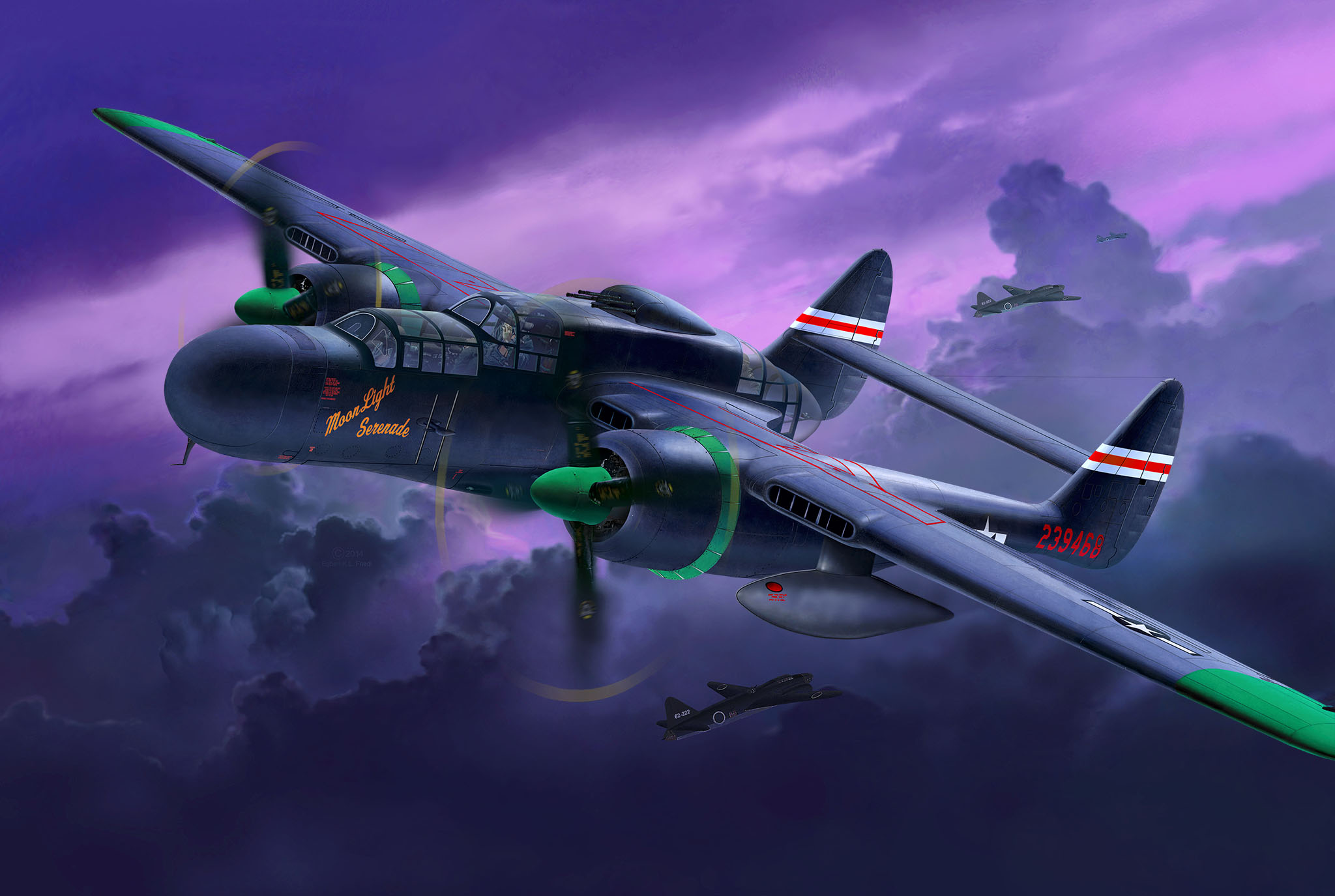 рисунок Northrop P-61A/B Black Widow