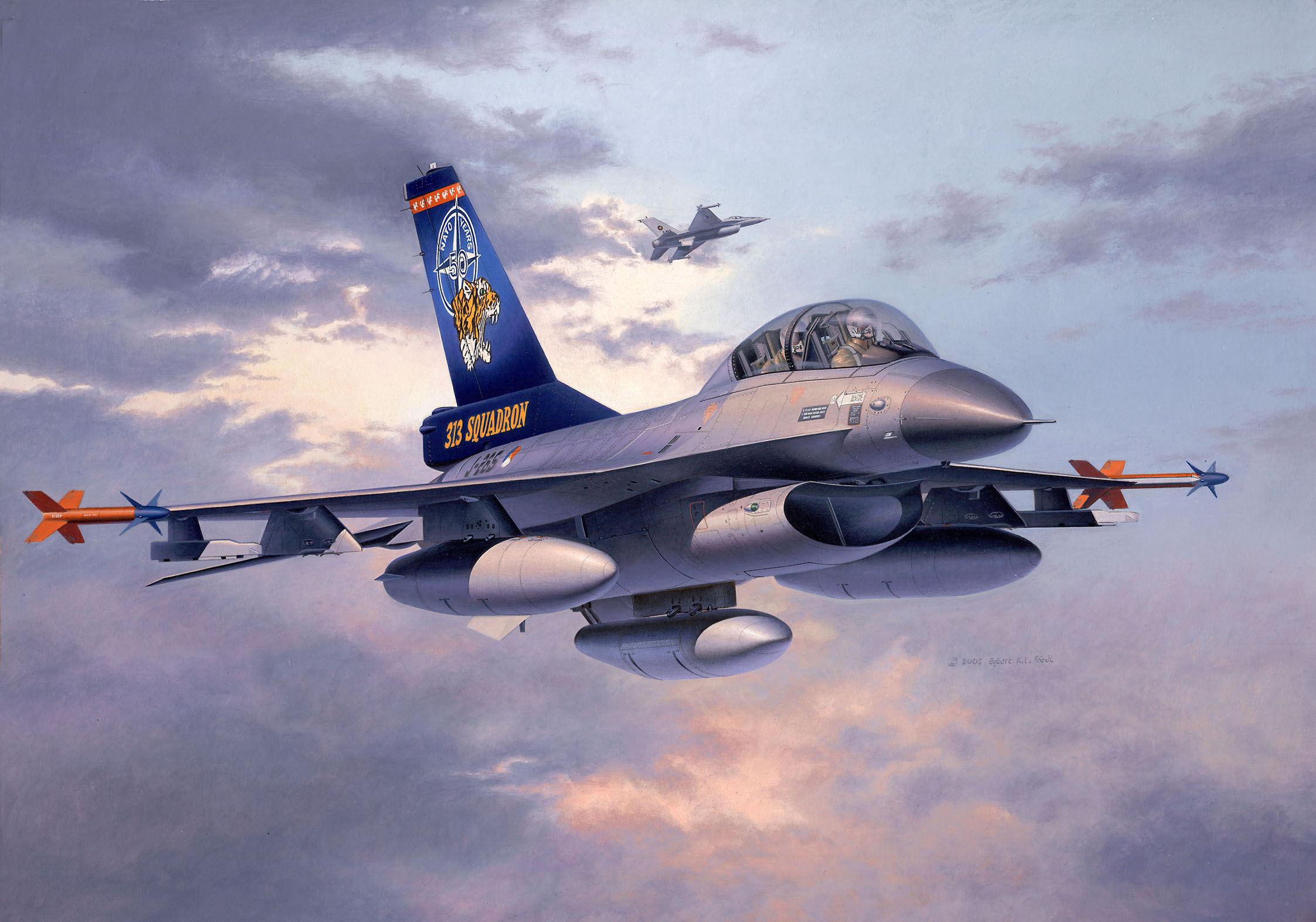 рисунок Lockheed F-16 B Twin seater 313 Squadron