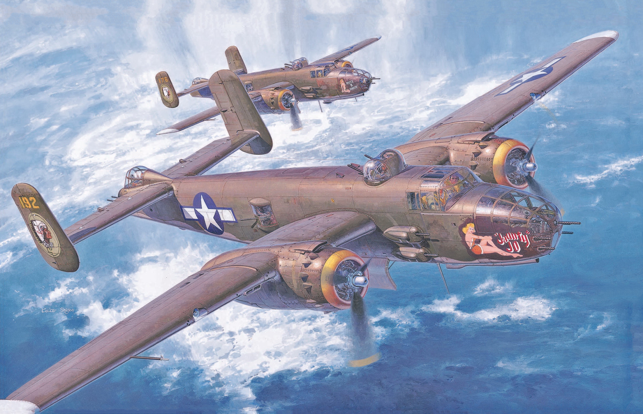рисунок B-25J Mitchell US Army Air Force Bomber