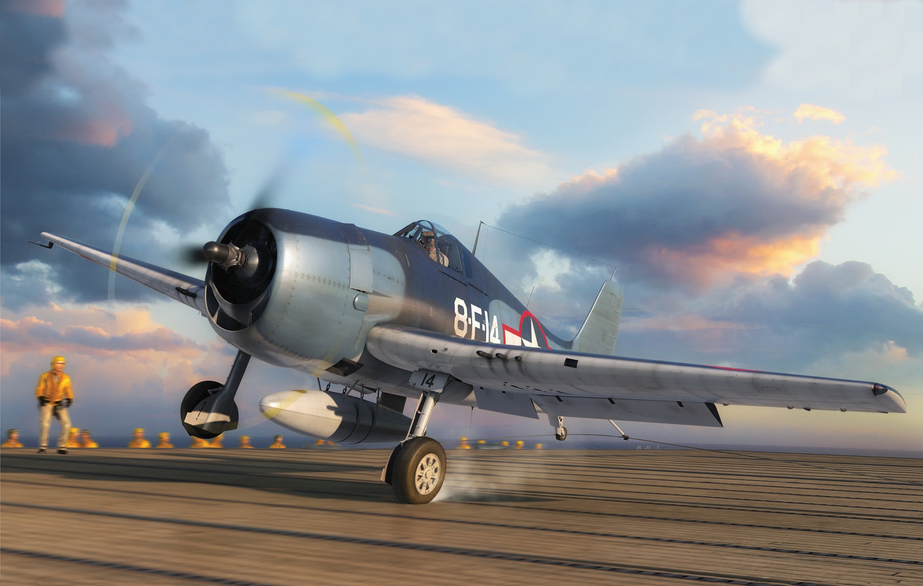 рисунок Grumman F6F-3 Hellcat