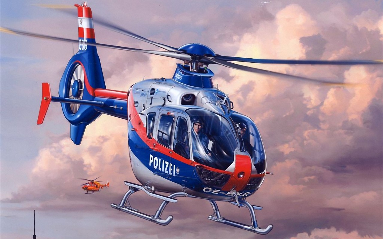 рисунок Полицейский вертолет