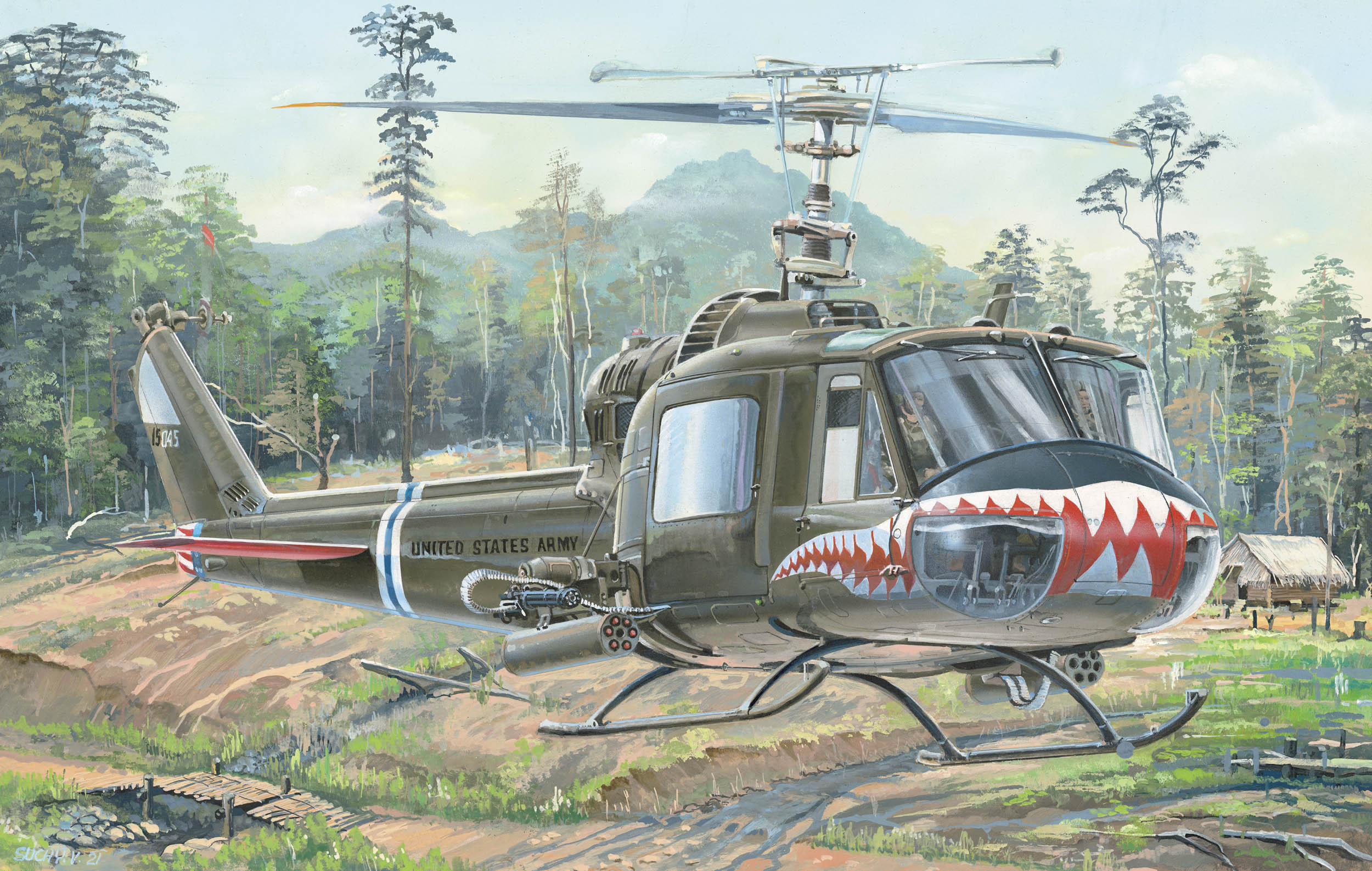 рисунок UH-1C Huey