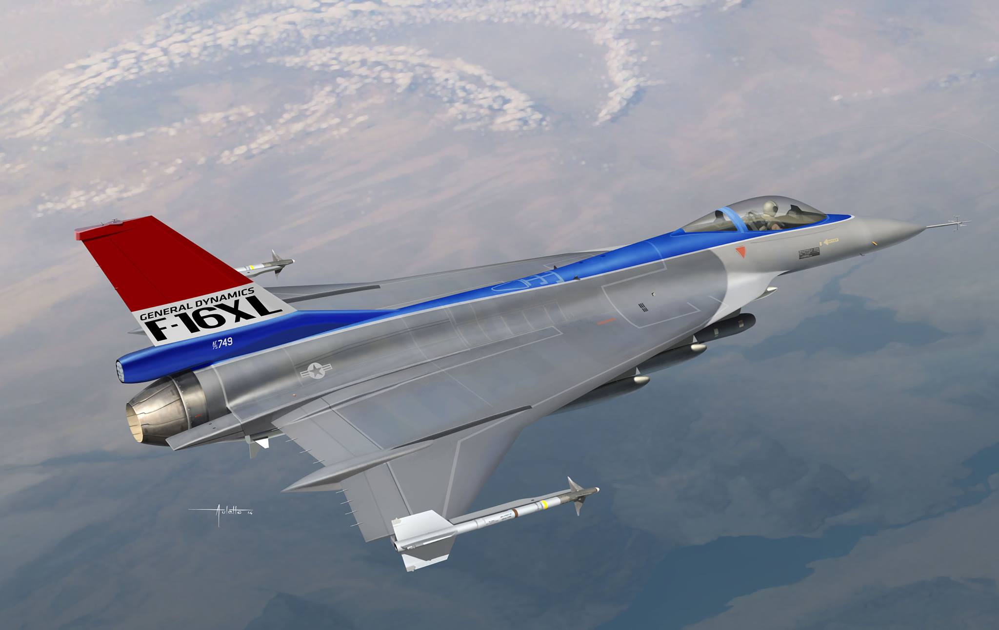рисунок F-16XL Experimental Fighter