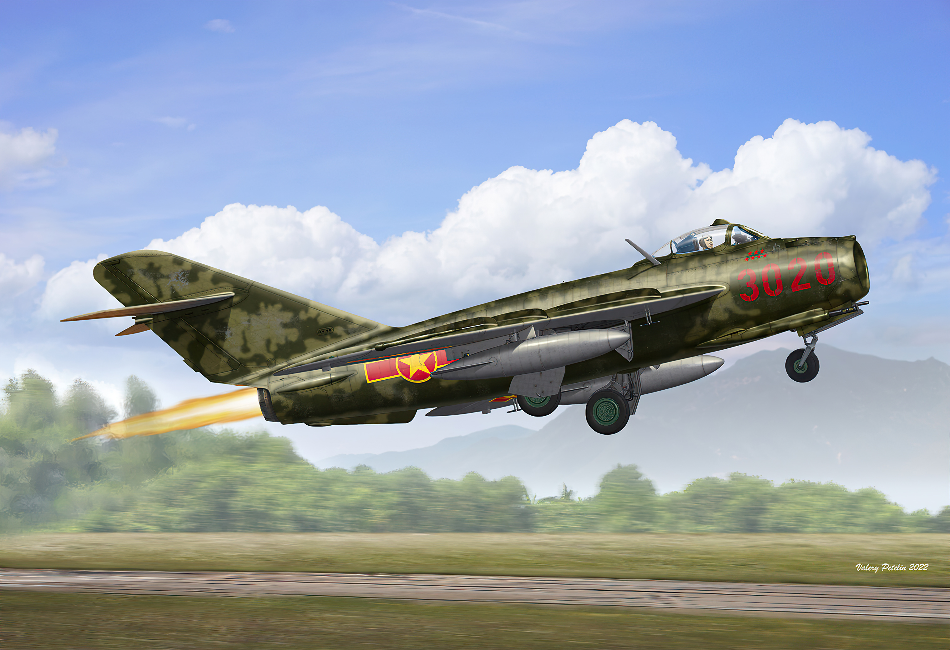 рисунок вьетнамский МиГ-17