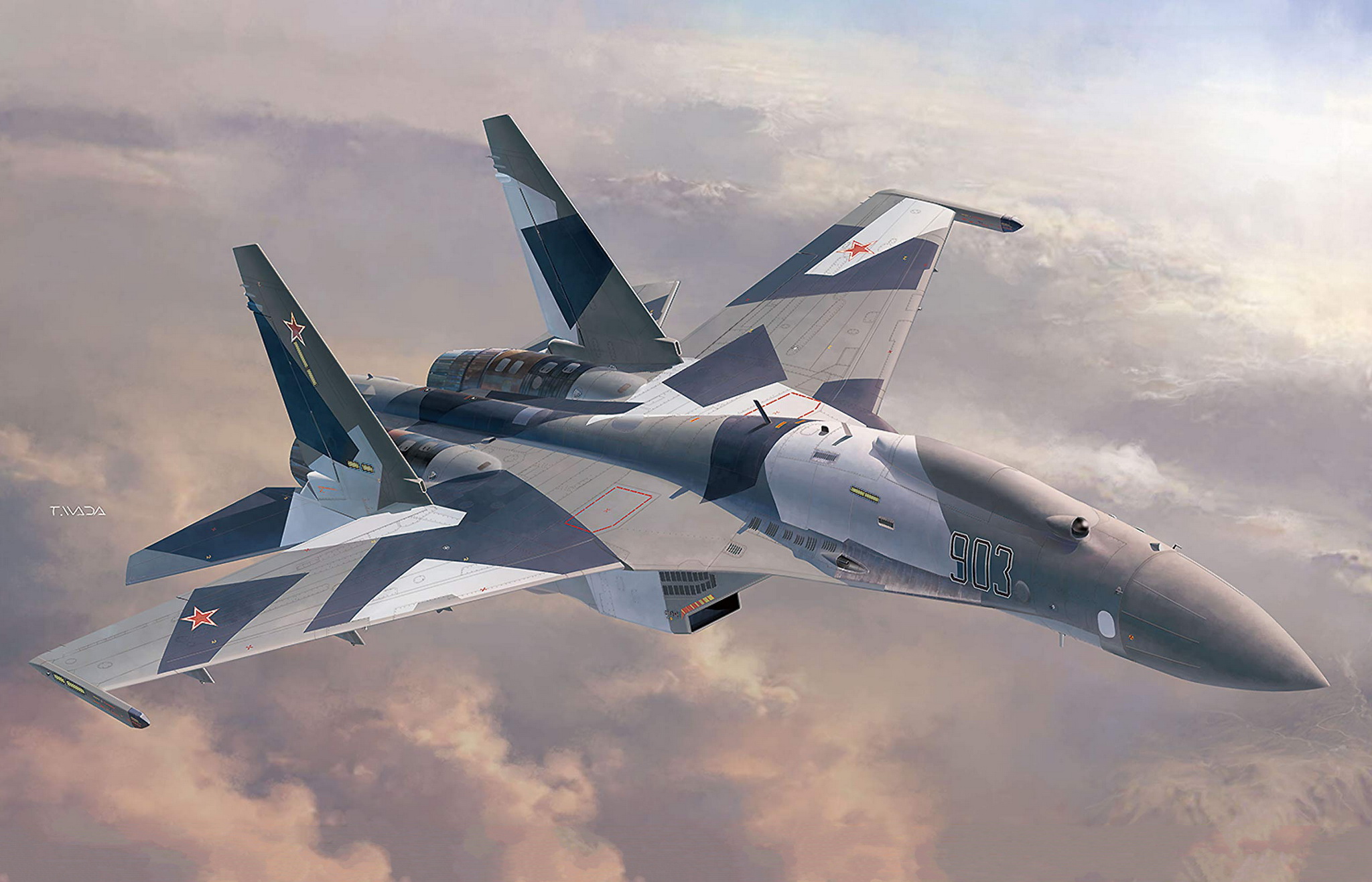 рисунок Su-35 Flanker UAV