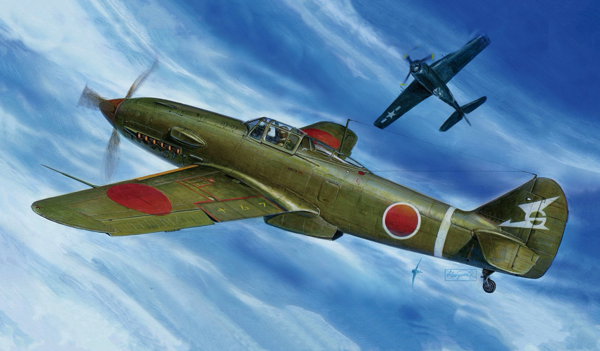 рисунок Kawasaki Ki-61-II Kai Army Fighter