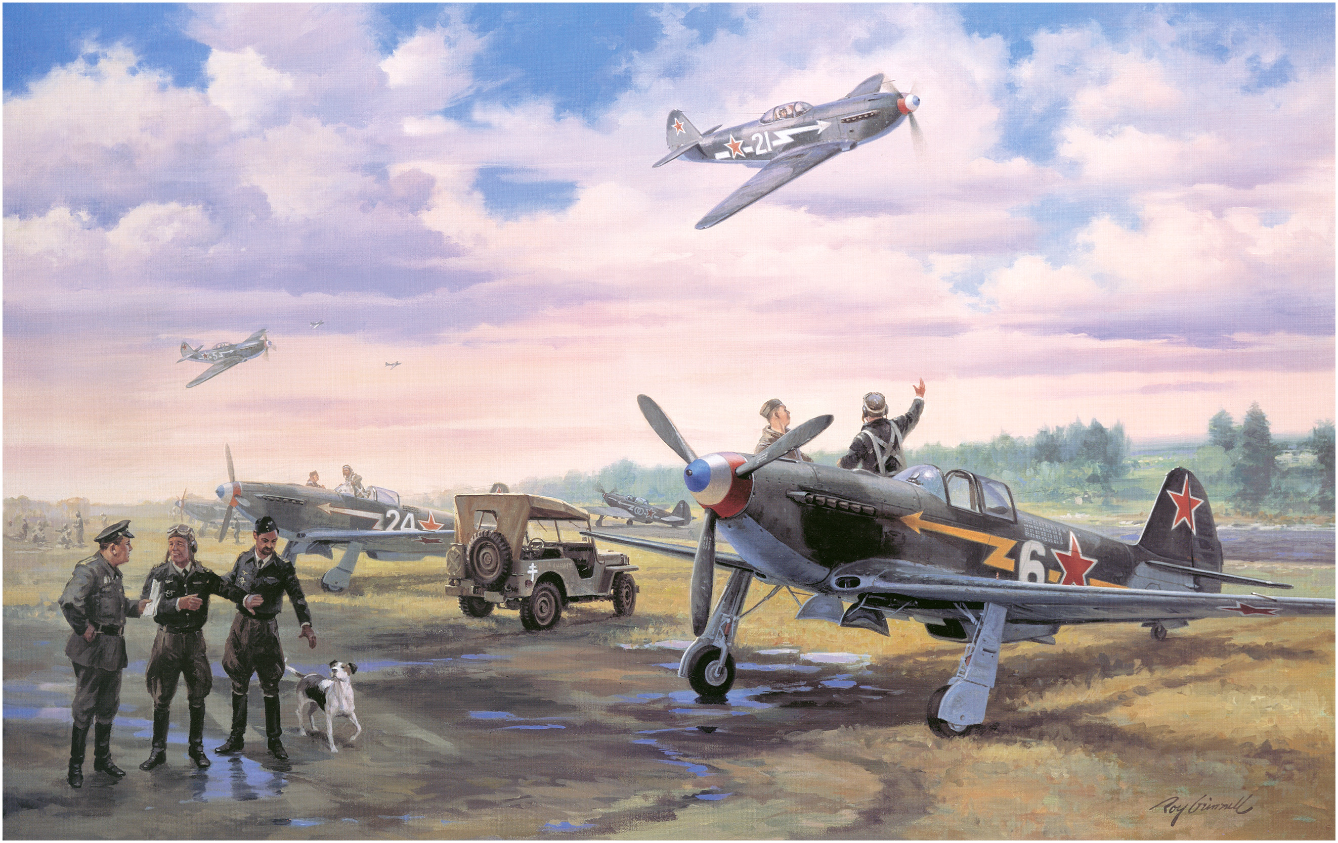 рисунок Рой Гриннелл. Эскадрилья "Нормандия - Неман"
