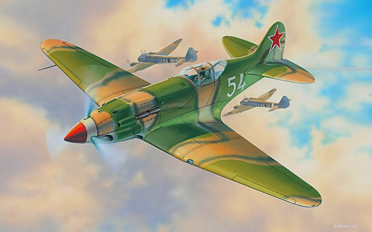 рисунок Истребитель МиГ-3