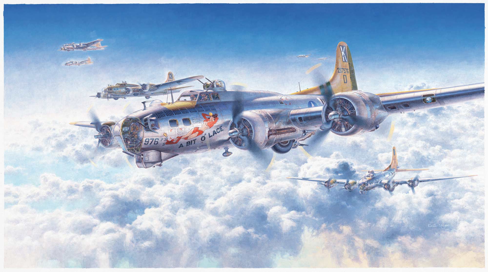 рисунок B-17G Flying Fortress Heavy Bomber