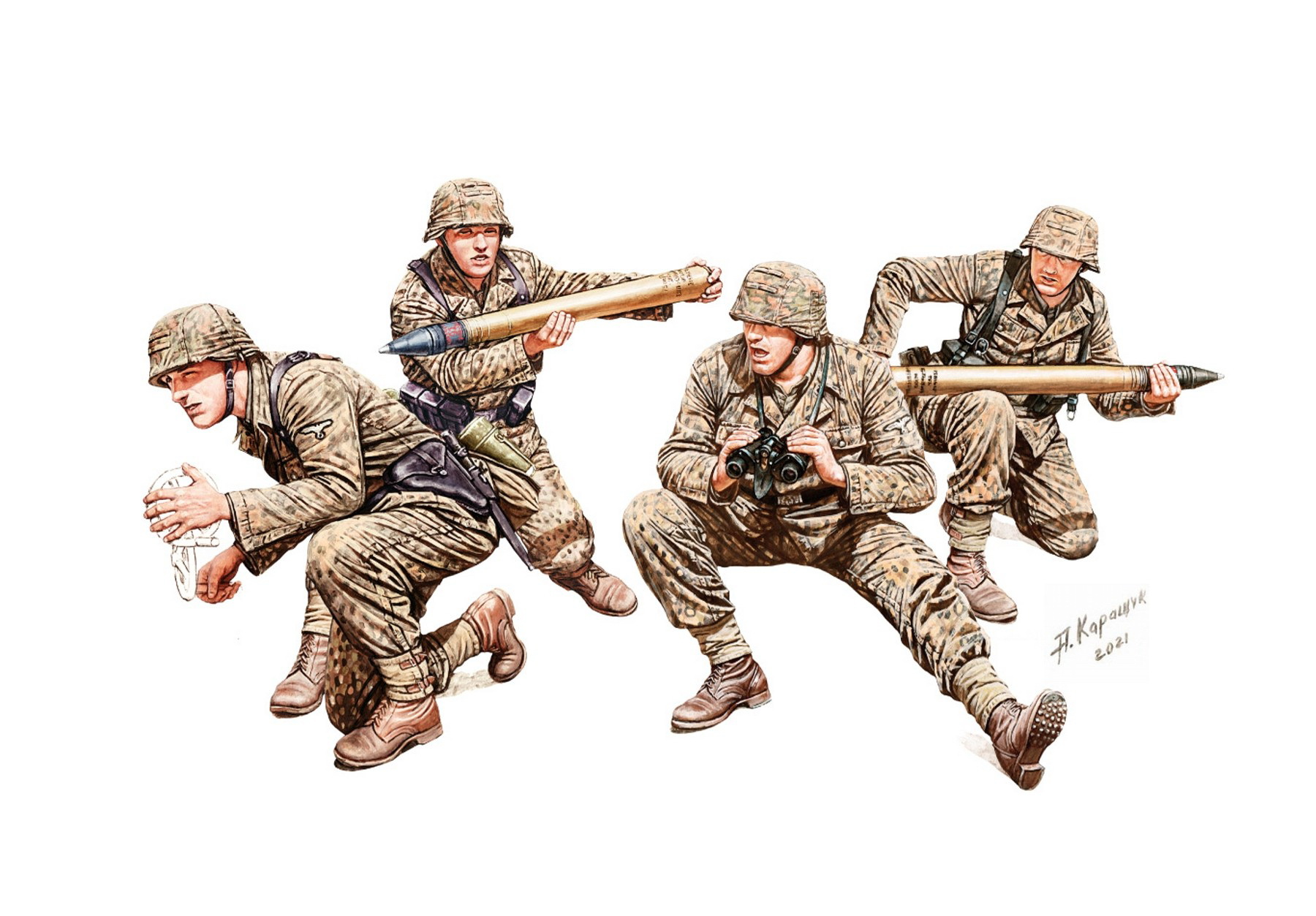 рисунок WWII German Elite Artillerie Regiment Crew