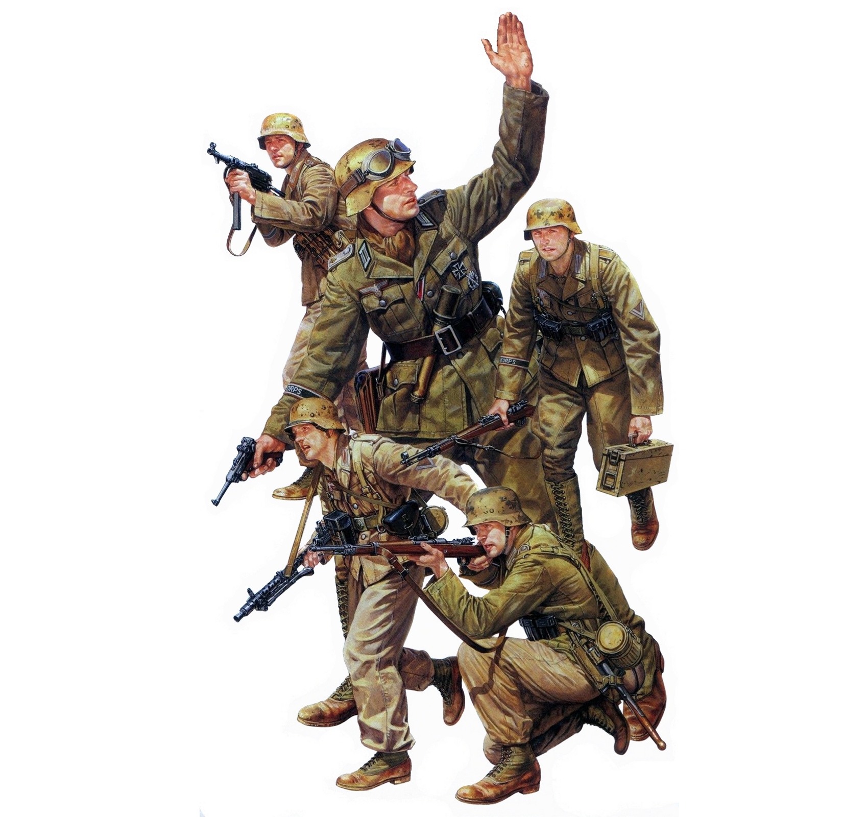 рисунок WWII German Africa Corps Infantry