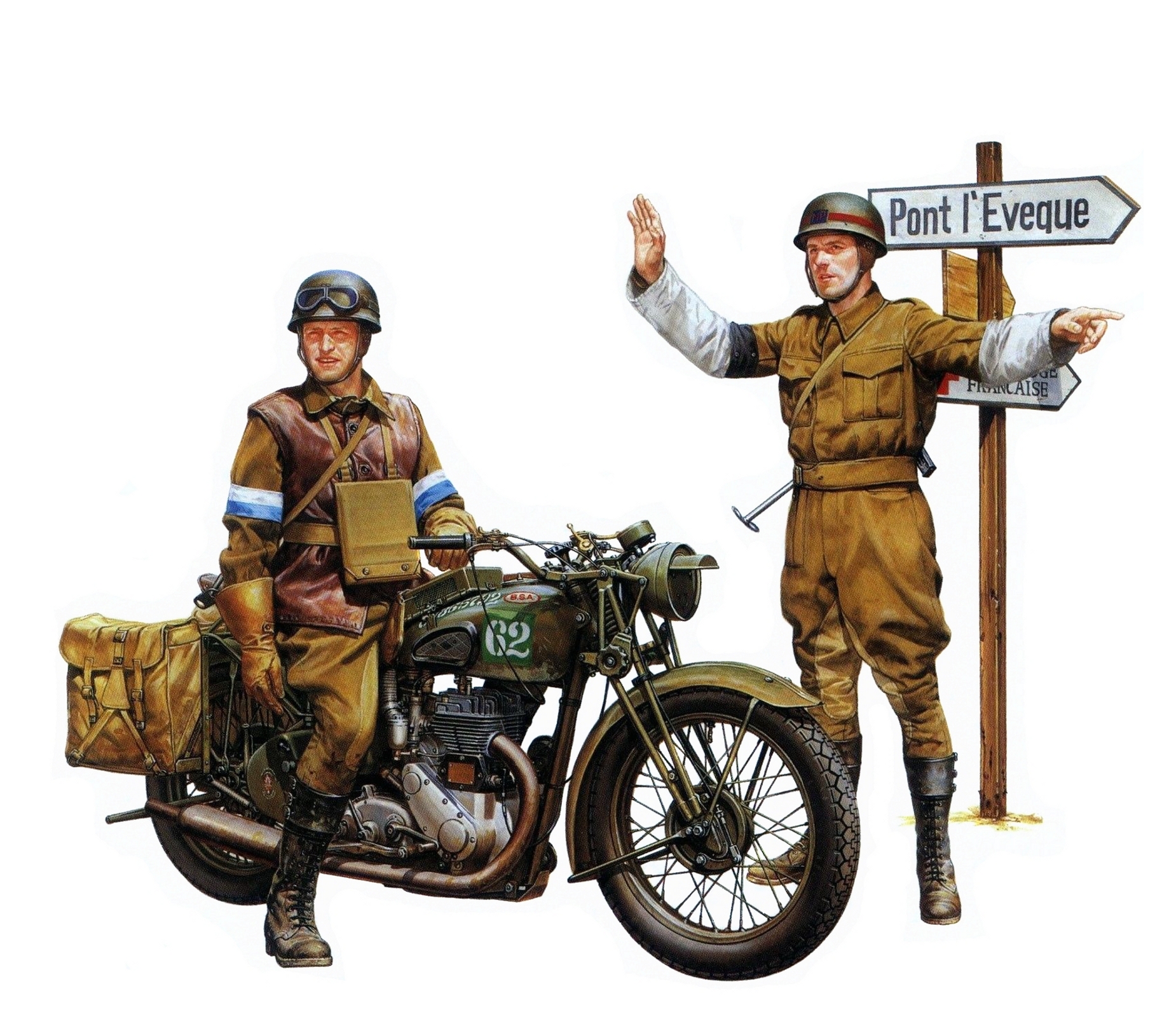 рисунок British BSA M20 Motorcycle w/Military Police