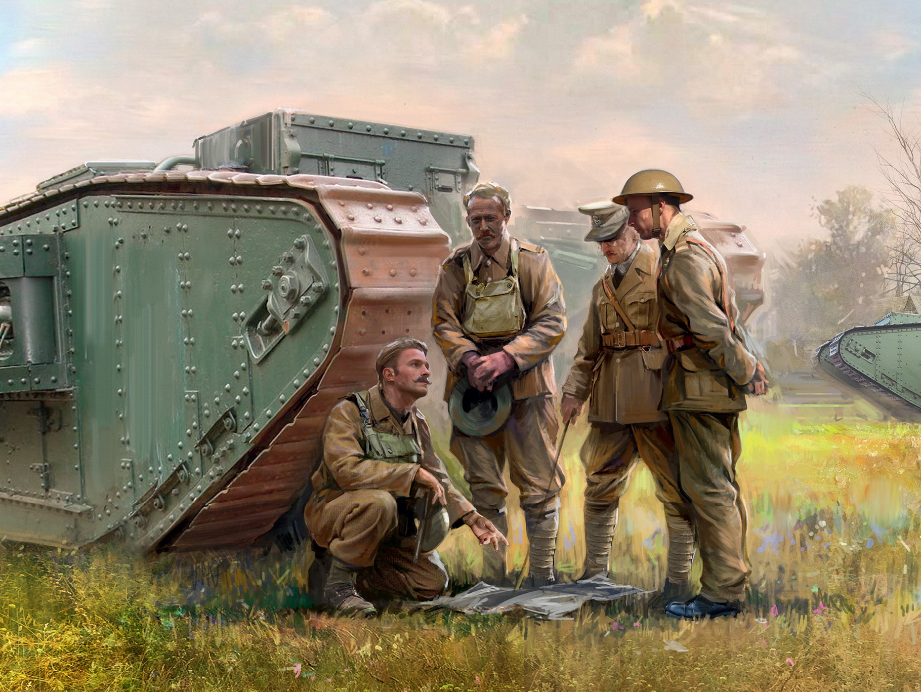 рисунок WWI British Tank Crew
