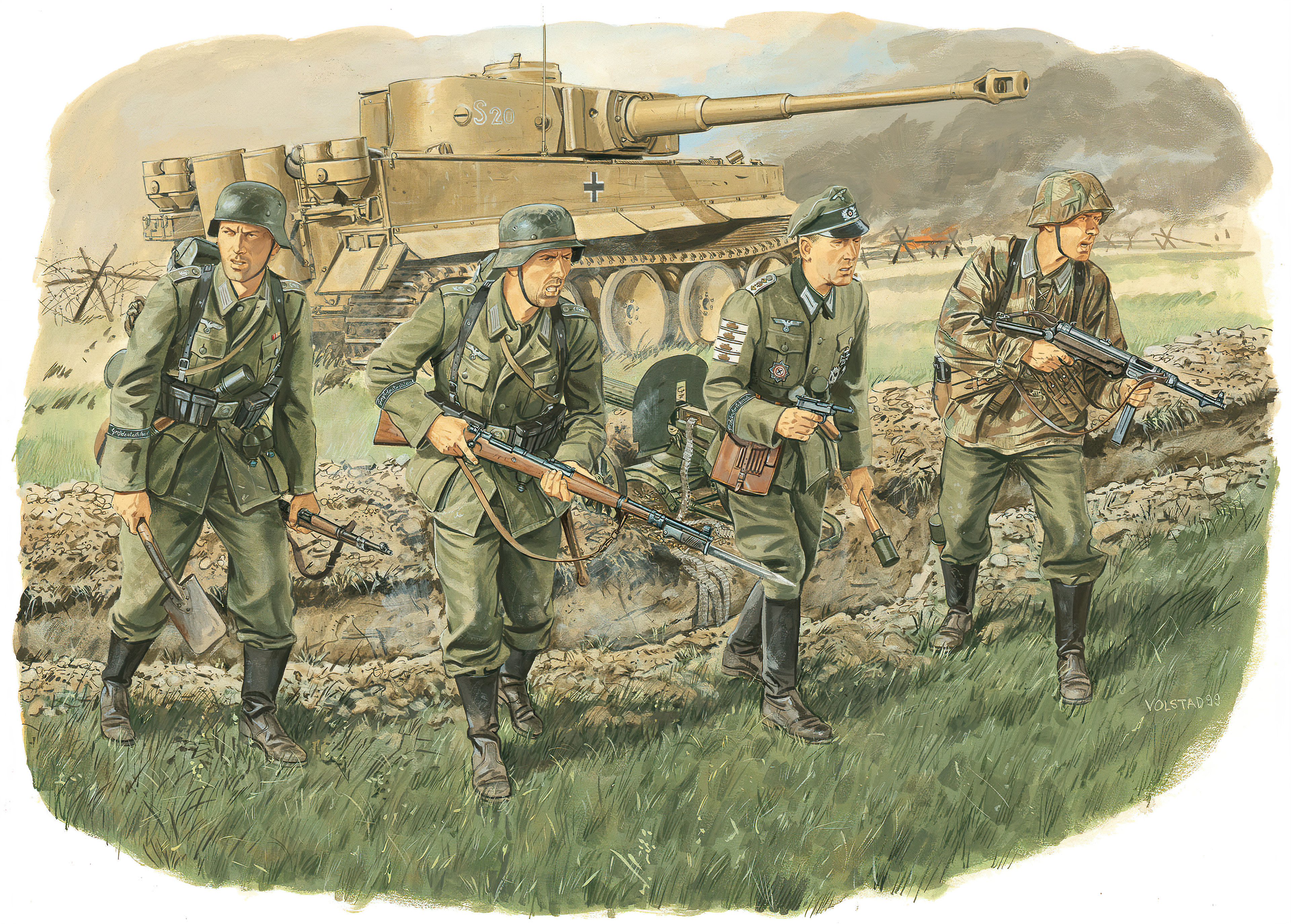 рисунок Панцергренадеры дивизии "Великая Германия"