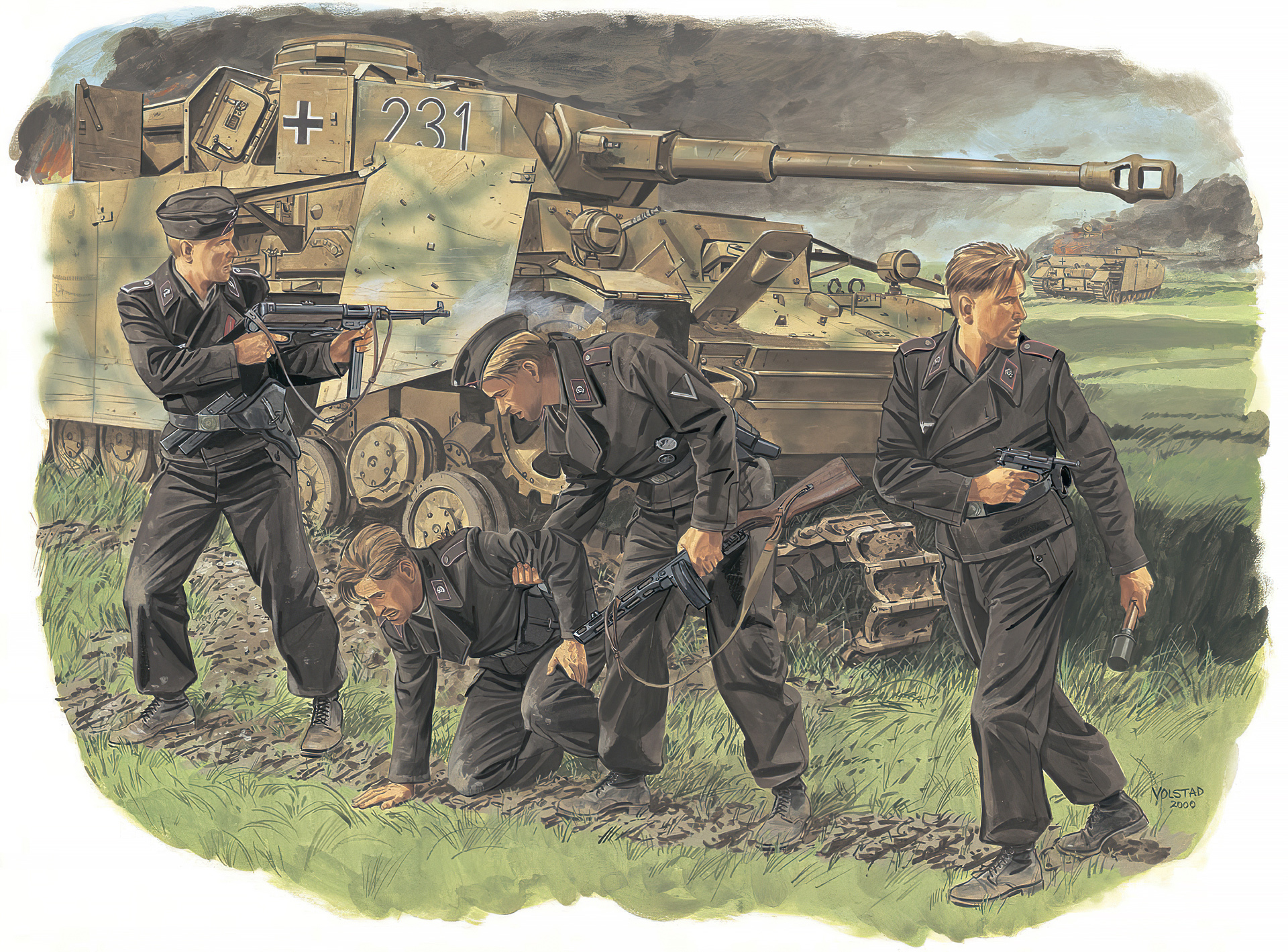 рисунок Survivors, Panzer Crew (Kursk 1943)