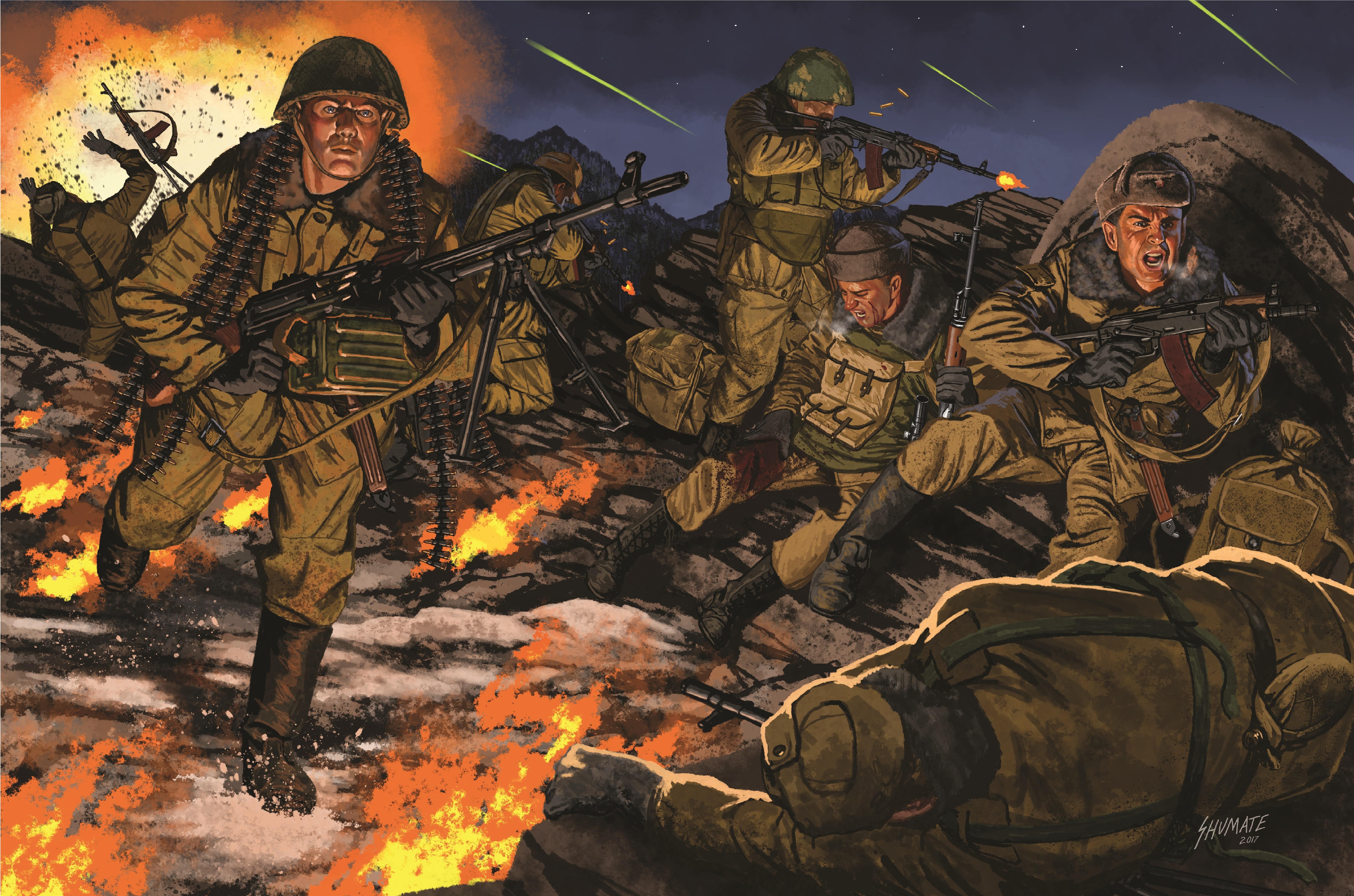 рисунок Soviet Paratrooper vs Mujahideen Fighter