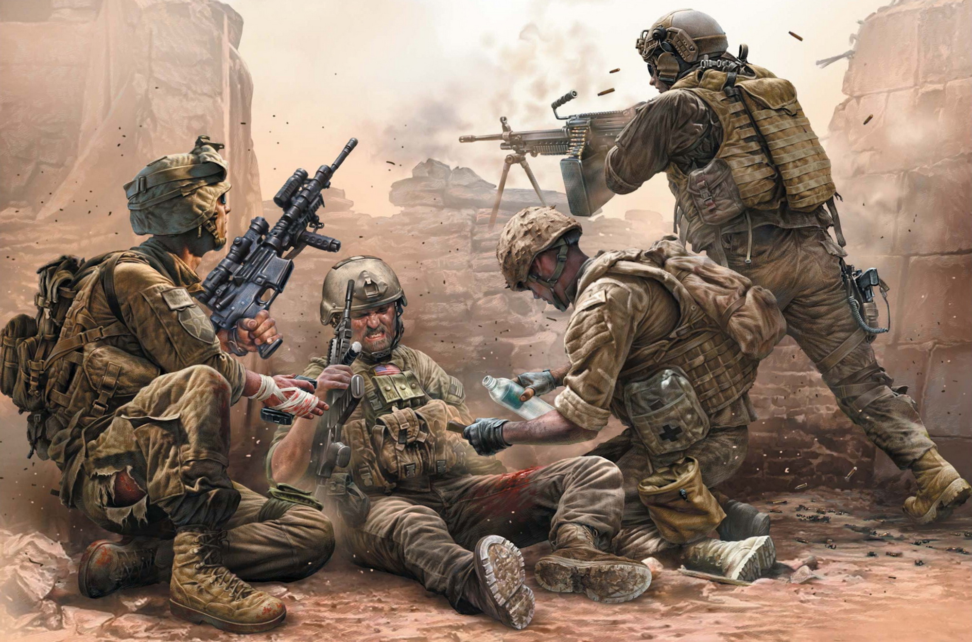 рисунок Under Fire (Modern US Infantry)