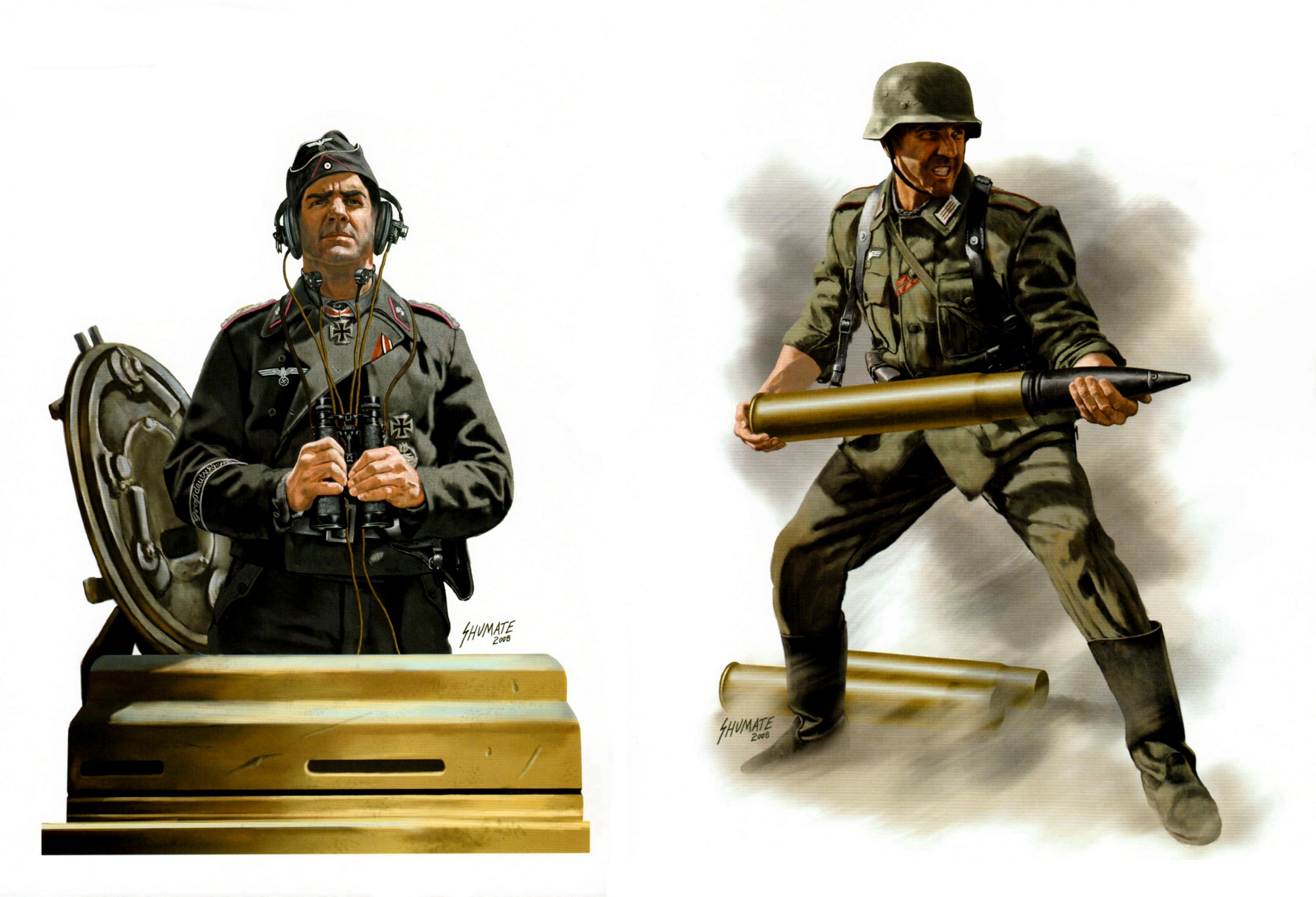 рисунок German Tankman & Artillery Crewman