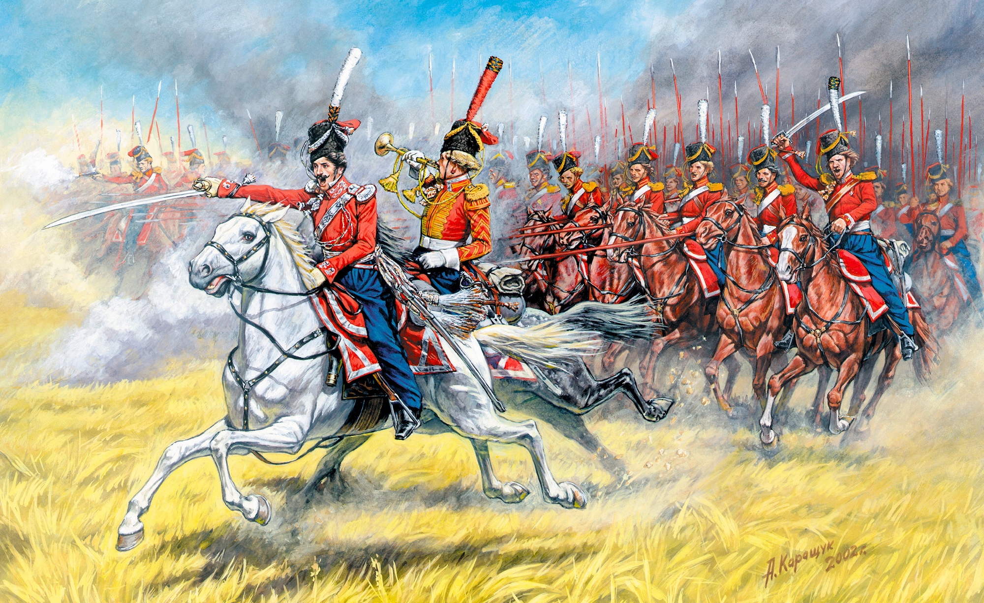 рисунок Русские гвардейские казаки, 1812 - 1814 гг.
