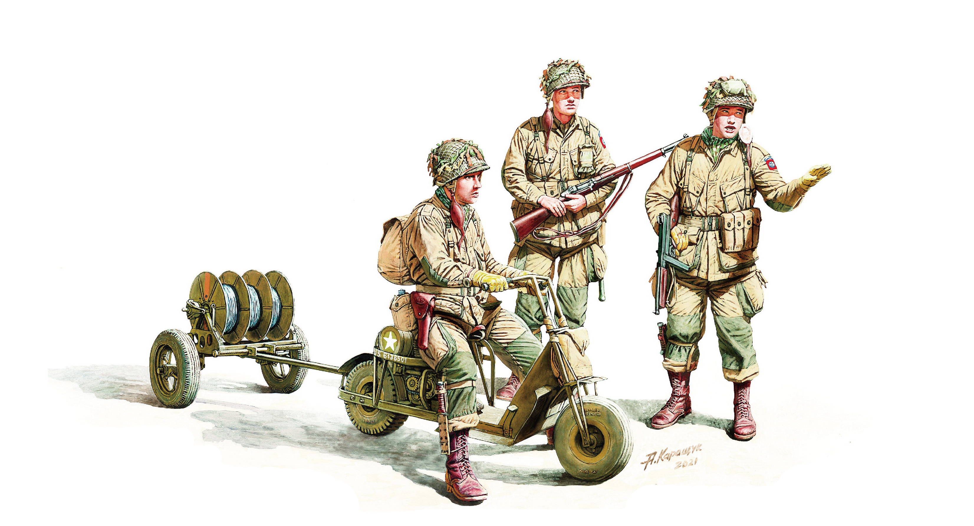 рисунок WWII US Paratroops