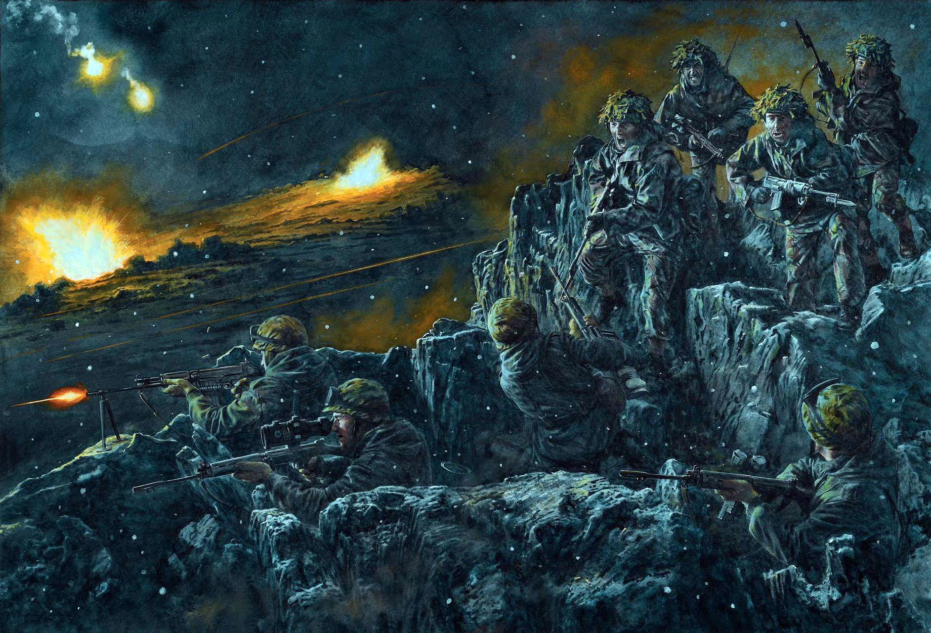 рисунок Битва за гору Тамблдаун