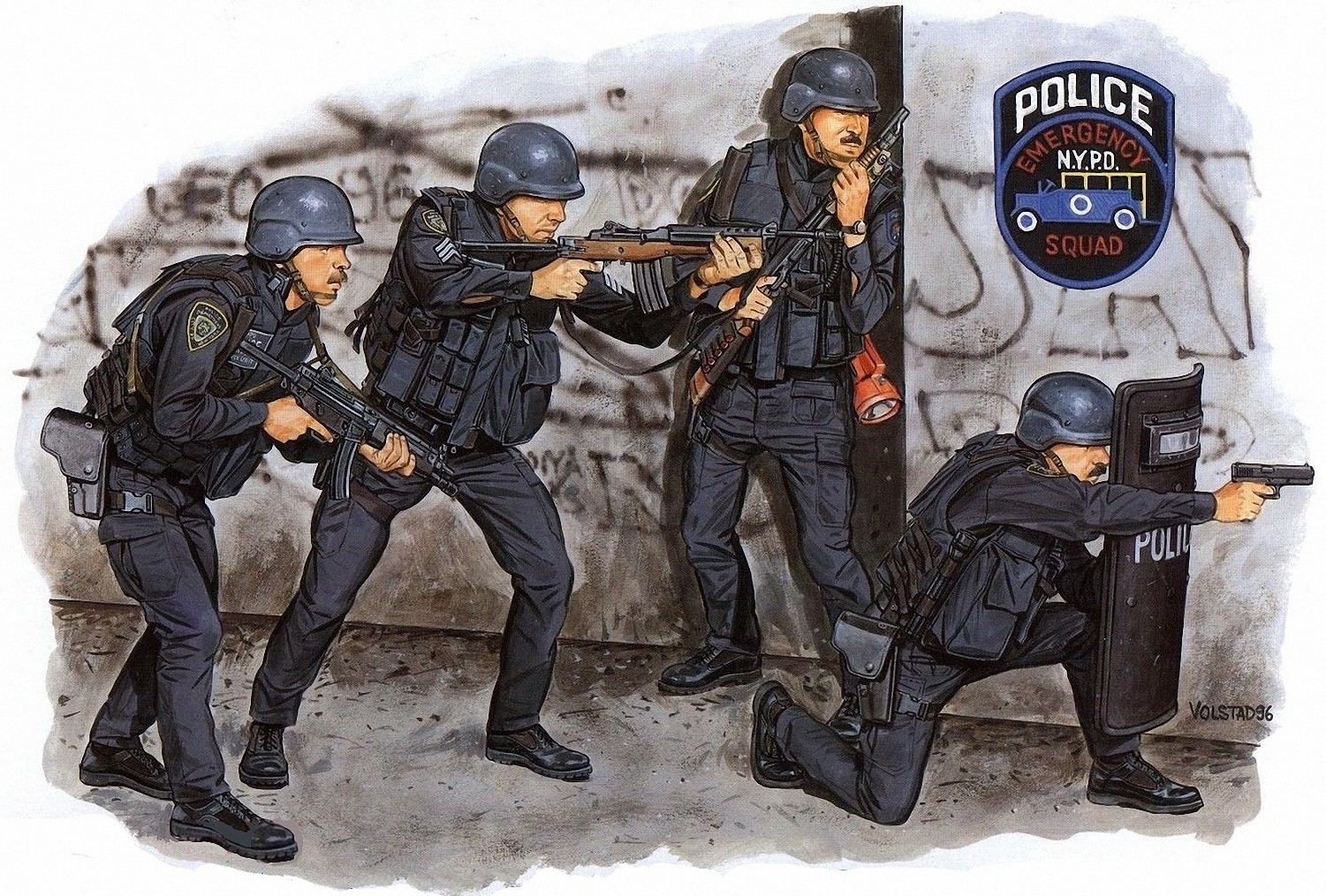рисунок Спецгруппа полиции Нью-Йорка