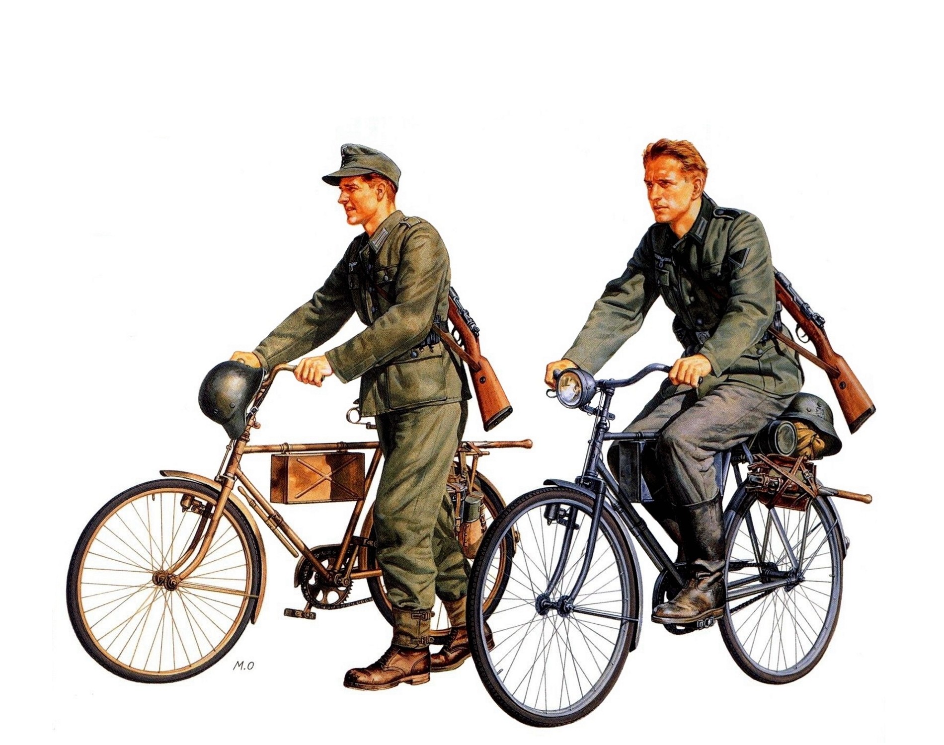 рисунок German Soldiers With Bicycles