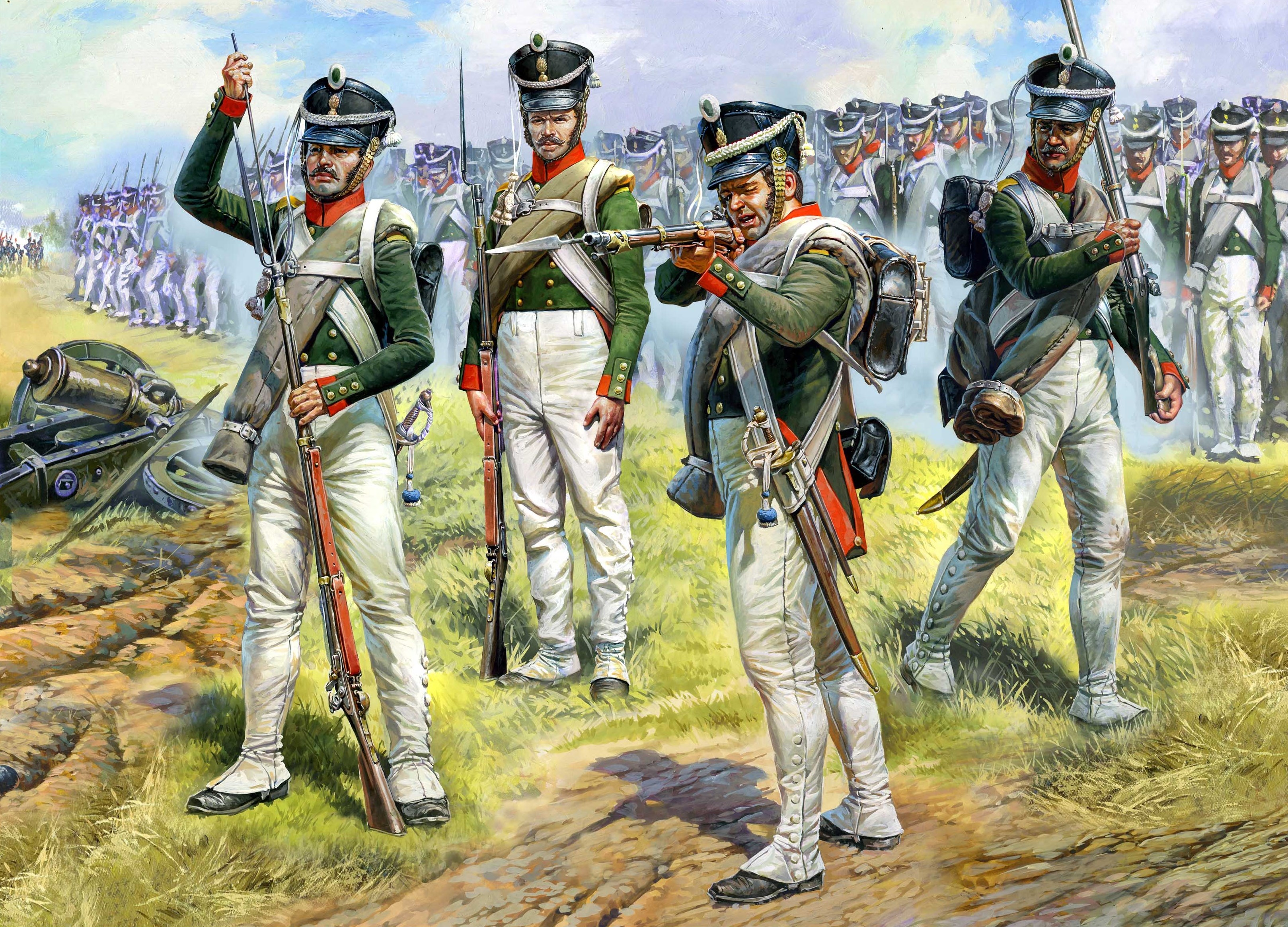 рисунок Русская линейная пехота 1812-1814
