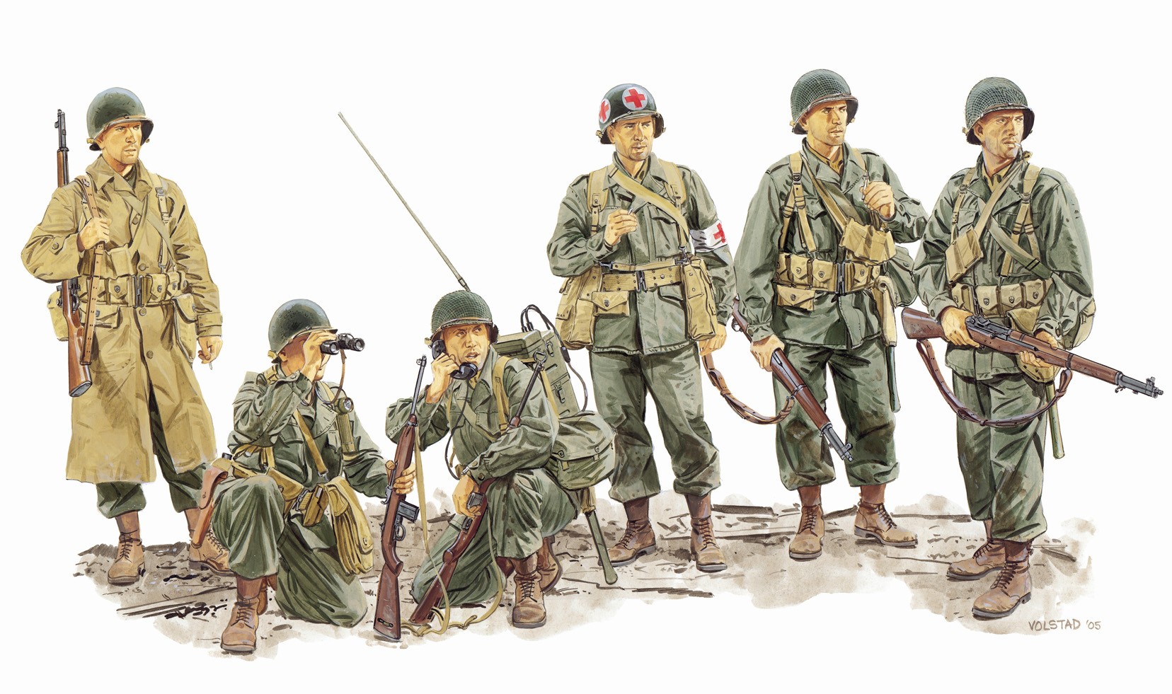 рисунок Бойцы 1-й армии США