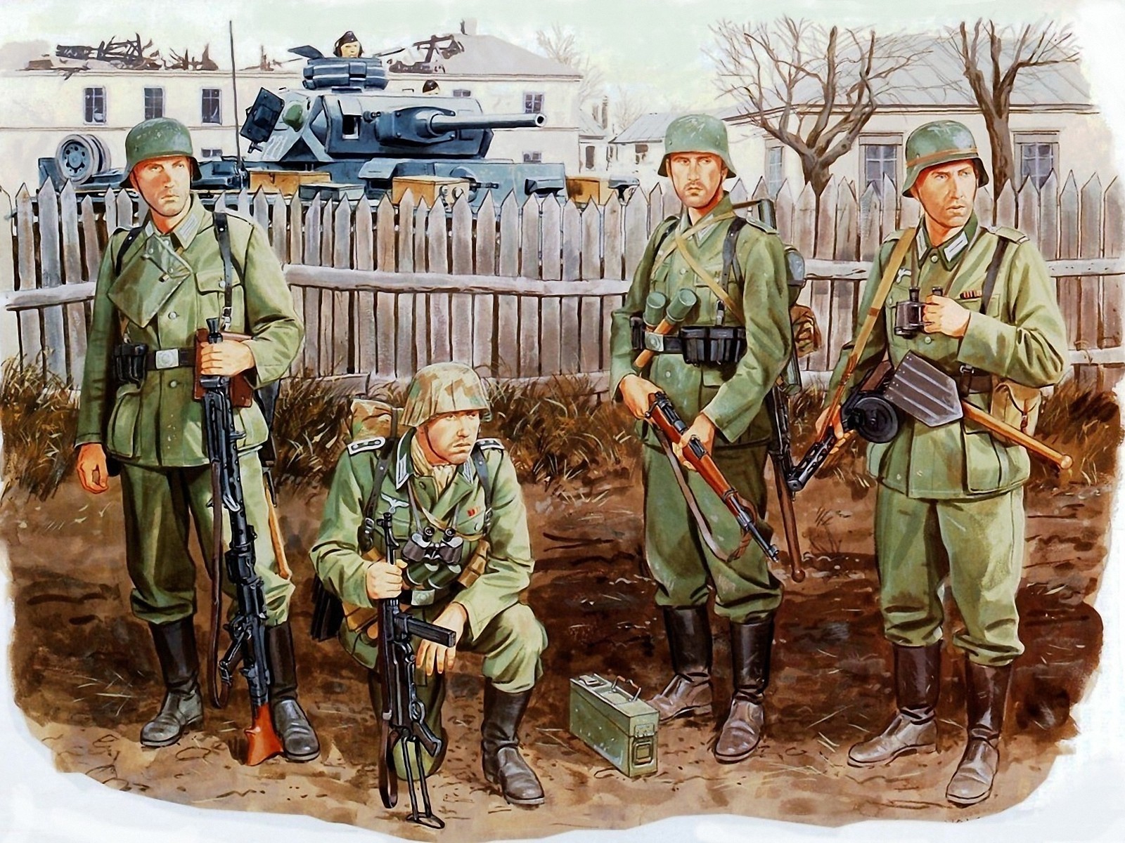 рисунок Отряд немцев