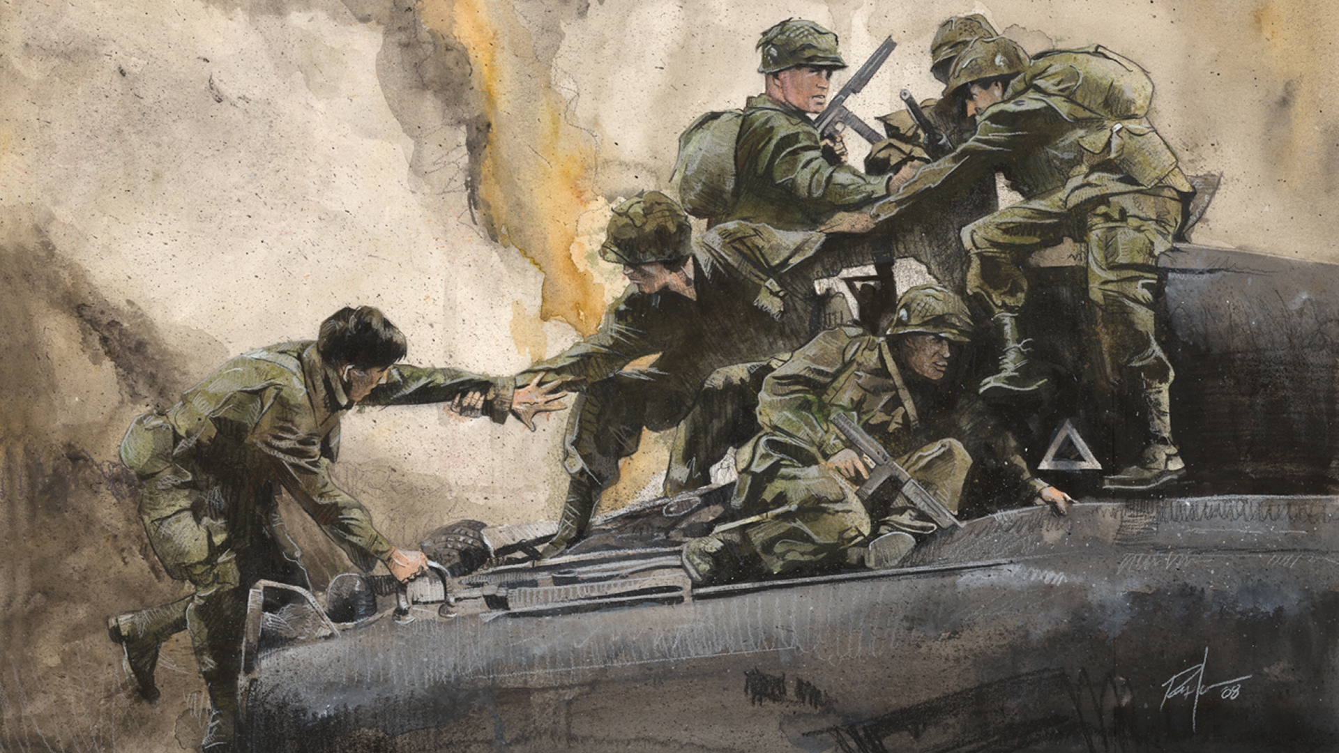 рисунок Американские солдаты