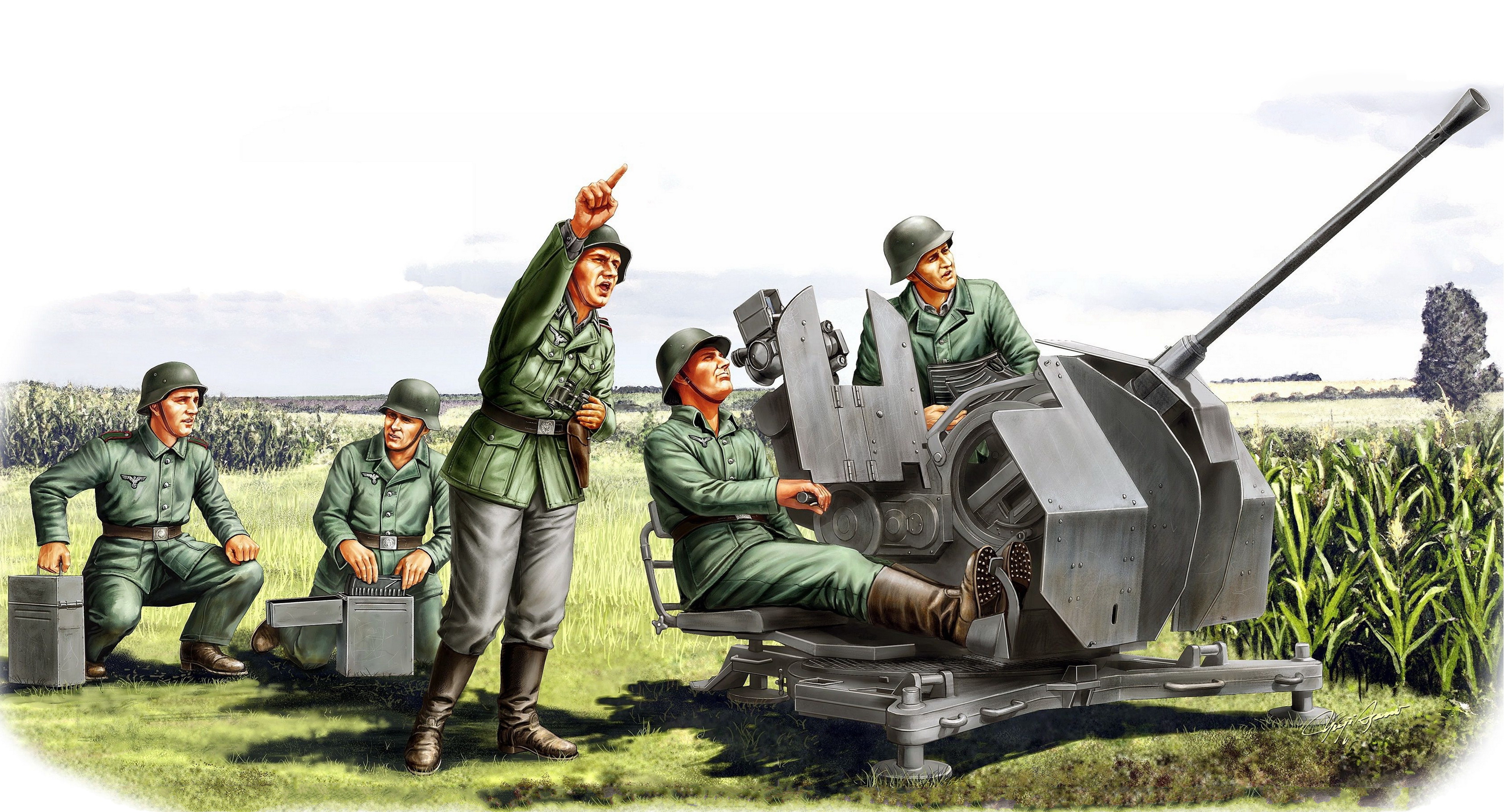 рисунок German Anti-Aircraft Machine Gun Crew