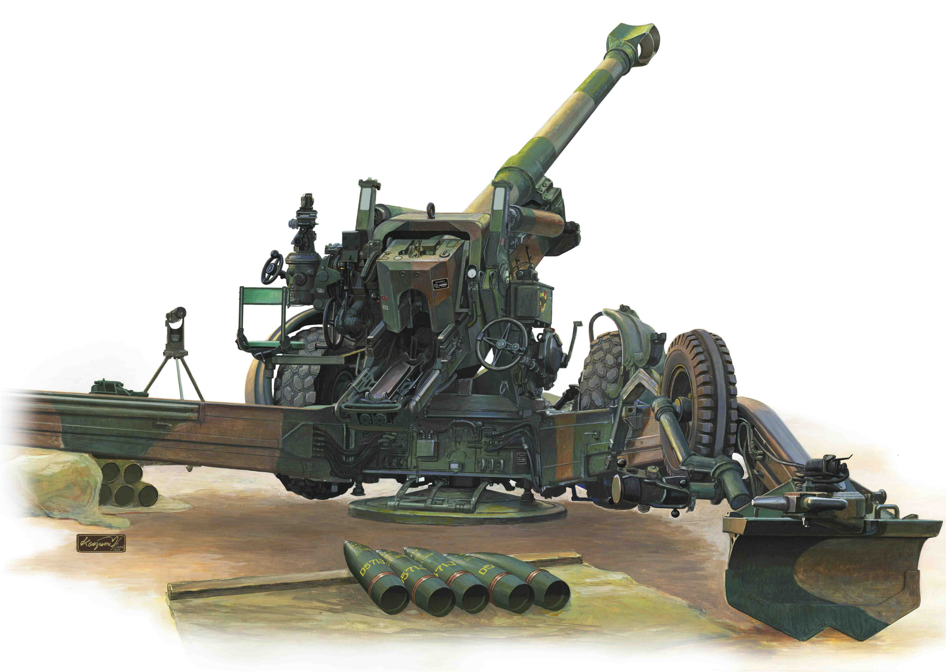 рисунок JGSDF 155mm Howitzer FH-70