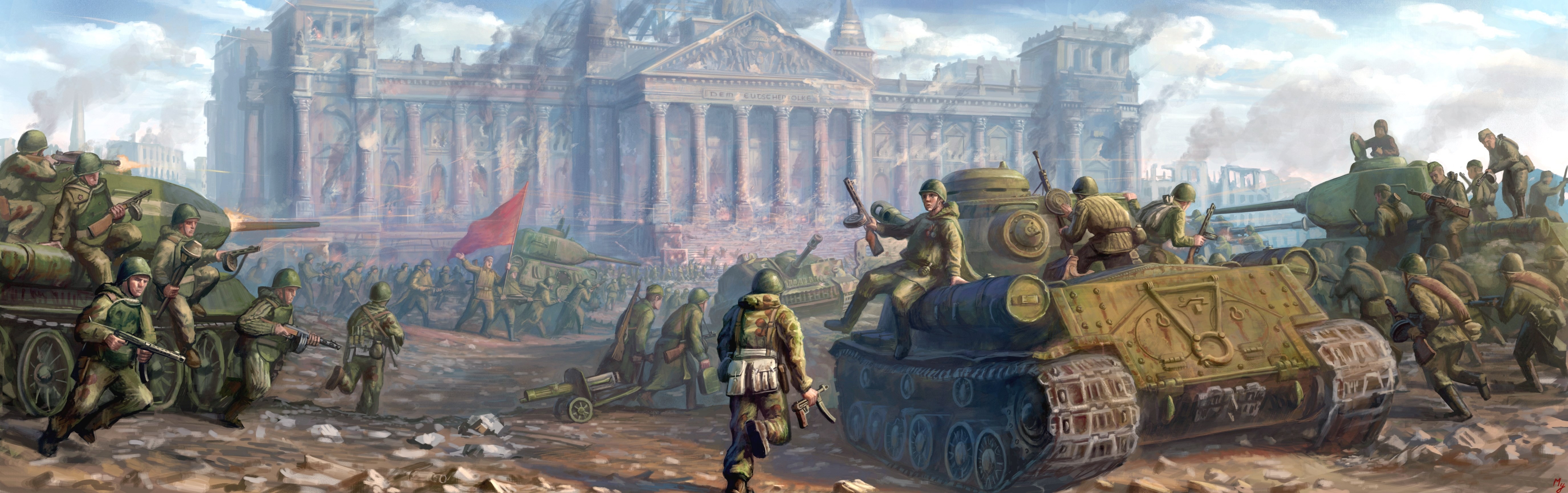 рисунок Красная Армия у Рейхстага