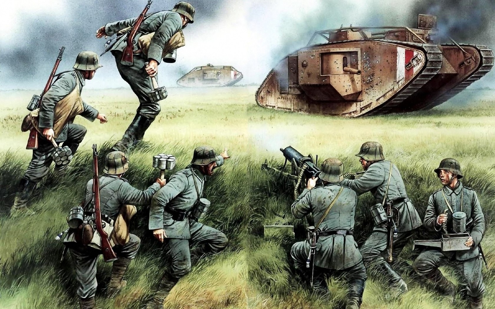 Рисунок На поле битвы Первой Мировой на рабочий стол